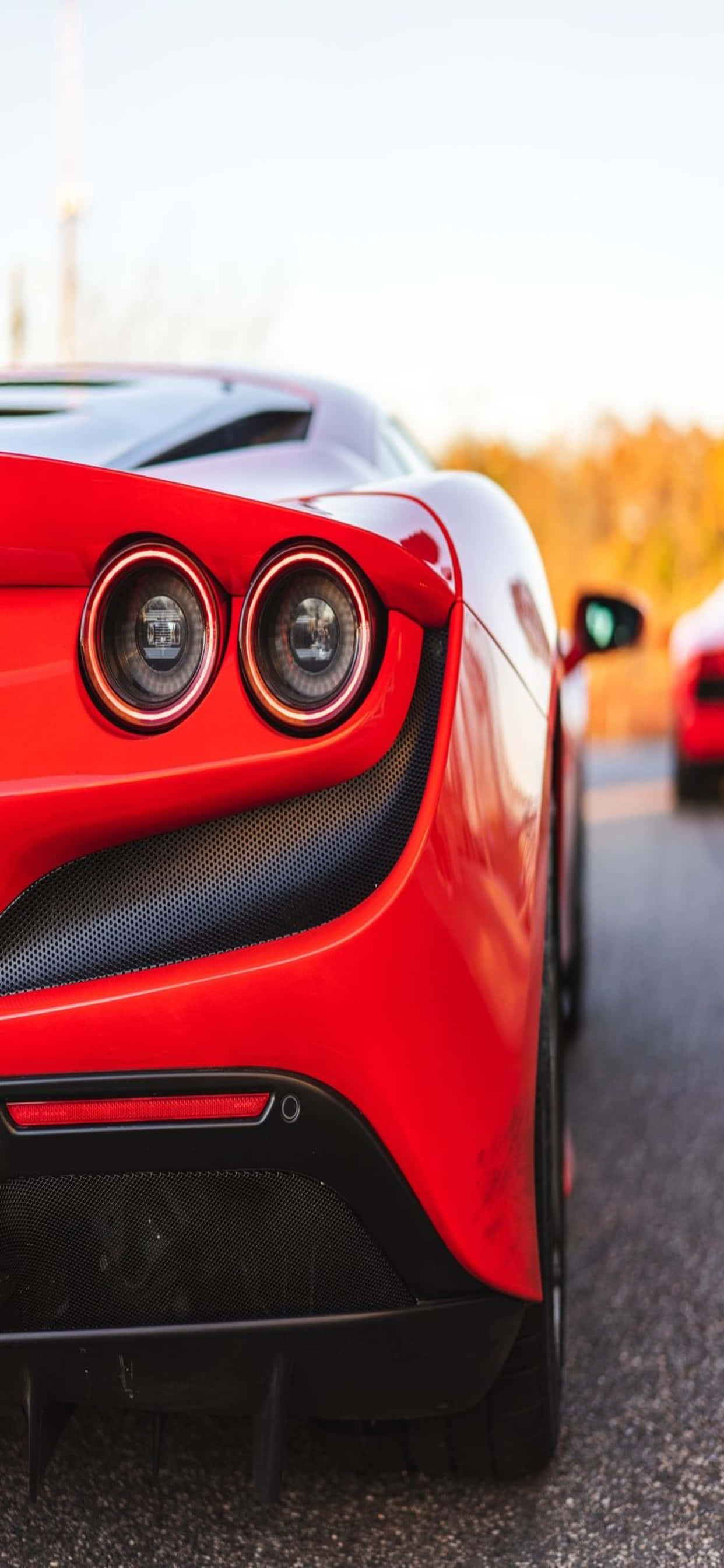 iPhone Xs Max Ferrari Background Rear Of A Red Ferrari F8 Tributo Wallpaper