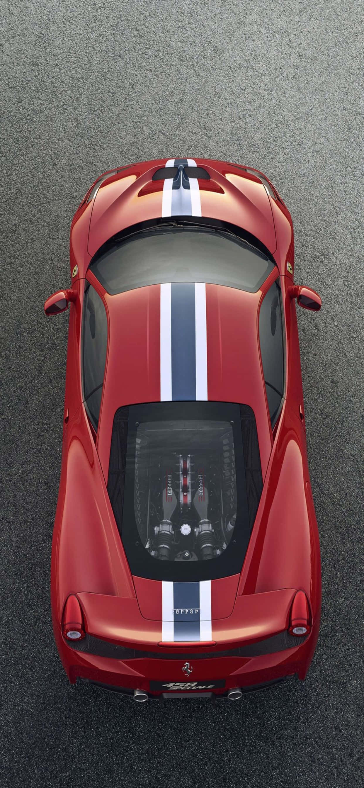 iPhone Xs Max Ferrari Background Red 2014 Ferrari 458 Speciale With Stripes Wallpaper