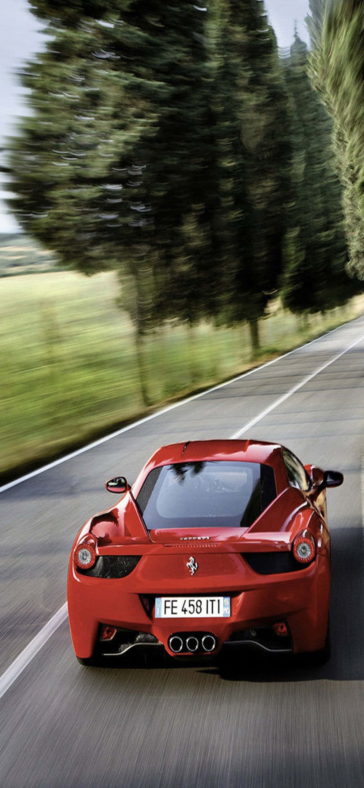 iPhone Xs Max Ferrari Background Red 2015 Ferrari 458 Spider On The Road Wallpaper