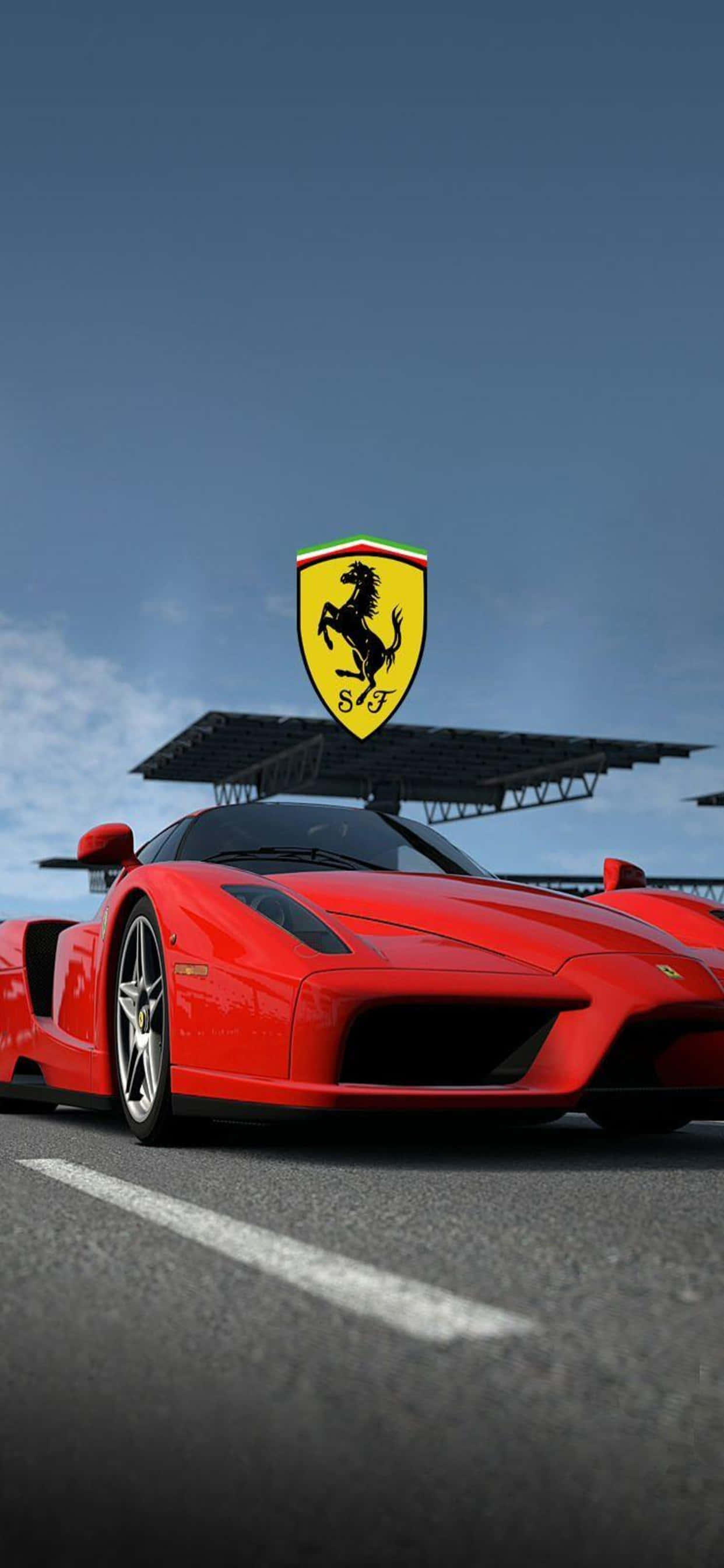 iPhone Xs Max Ferrari Background Red Ferrari Enzo With Logo Wallpaper