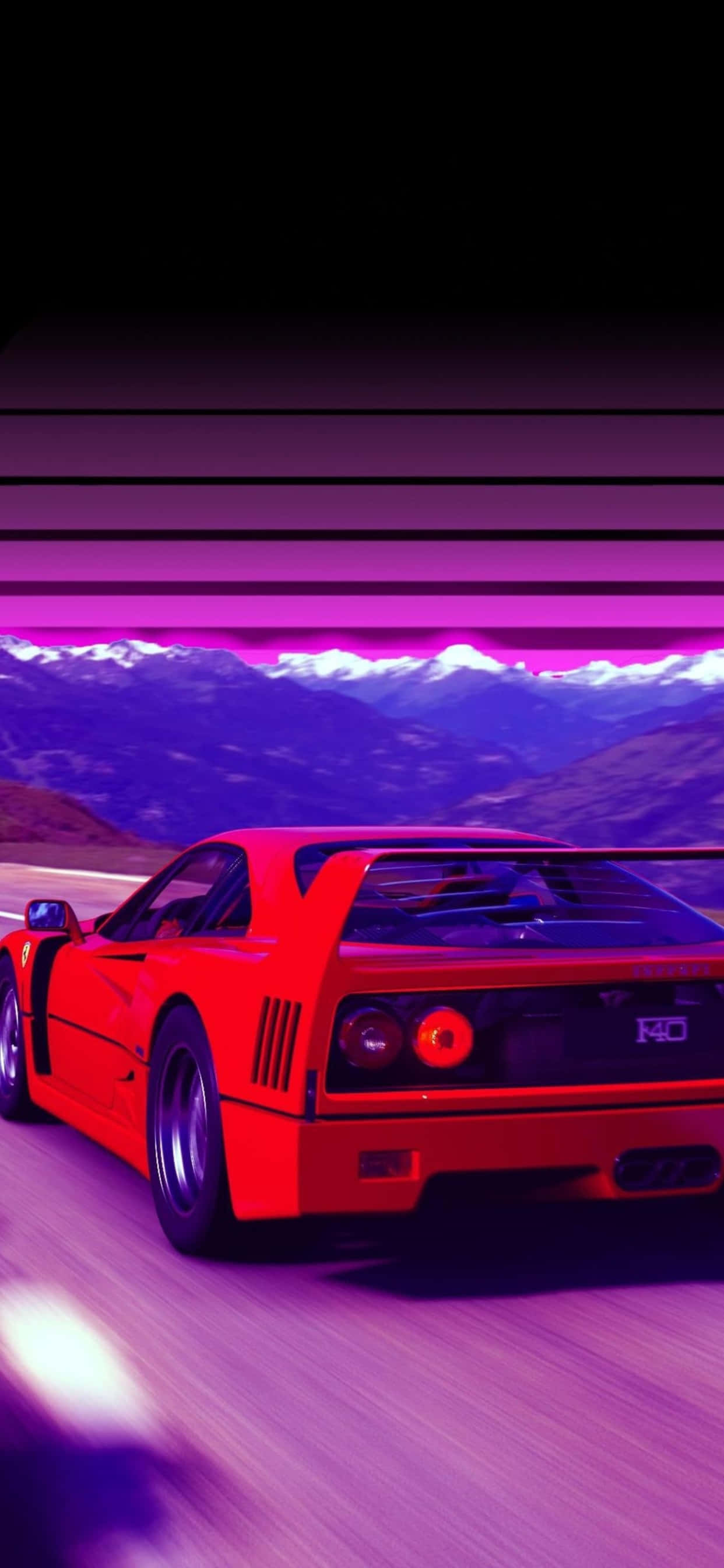 iPhone Xs Max Ferrari Background Red Ferrari F40 Purple Backdrop Wallpaper