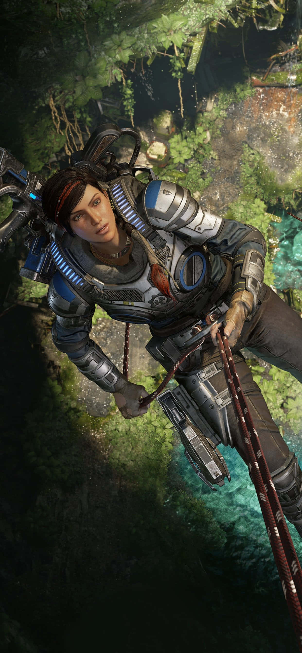 iPhone XS Max Gears Of War 5 Kait Climbing Background Wallpaper