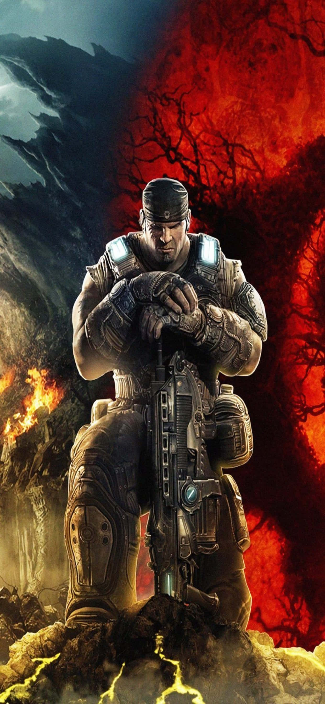 iPhone XS Max Gears Of War 5 Marcus Fenix Background Wallpaper