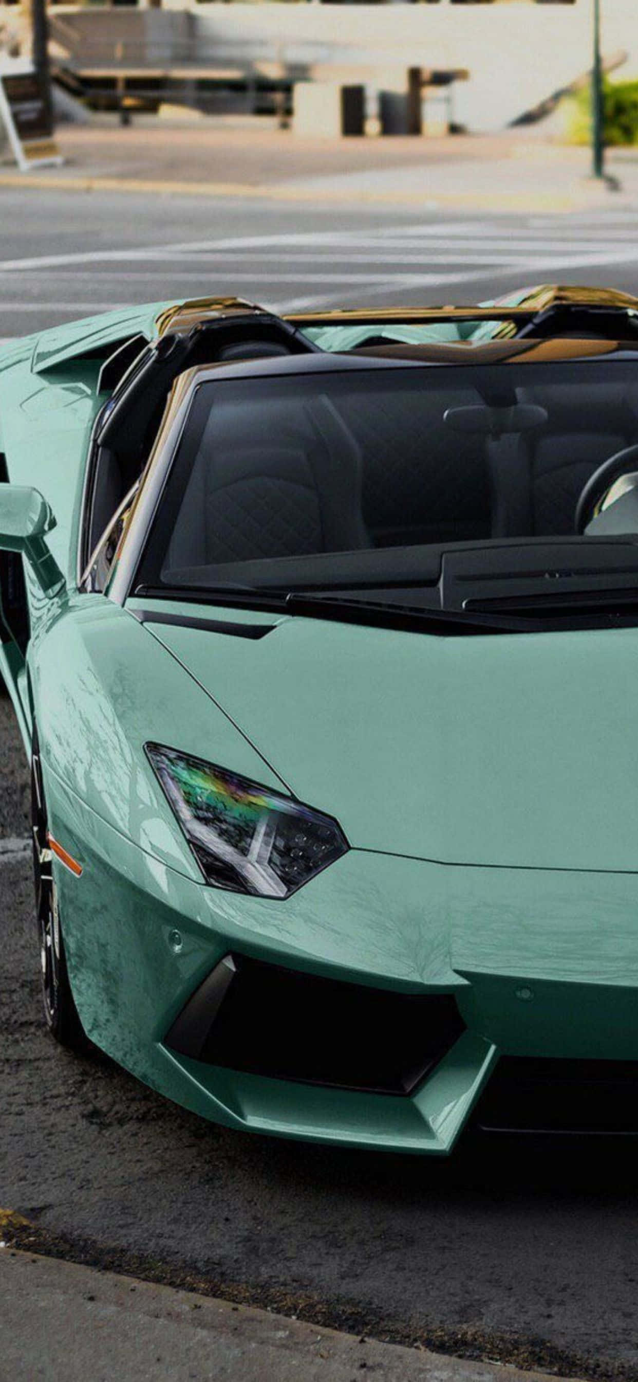 iPhone XS Max Lamborghini Light Blue Background Wallpaper
