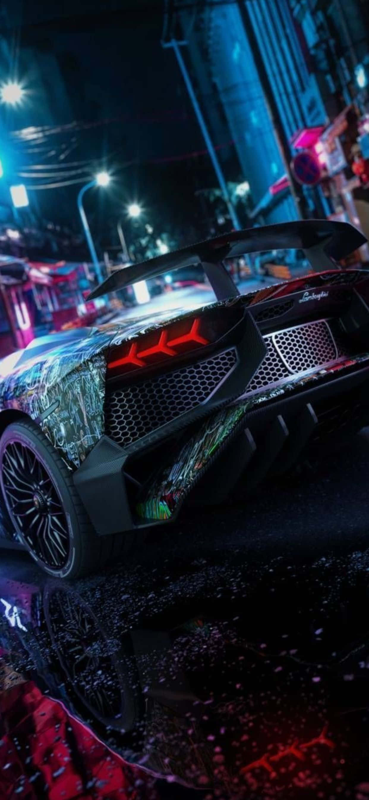 iPhone XS Max Lamborghini Aventador Likod na Background Wallpaper