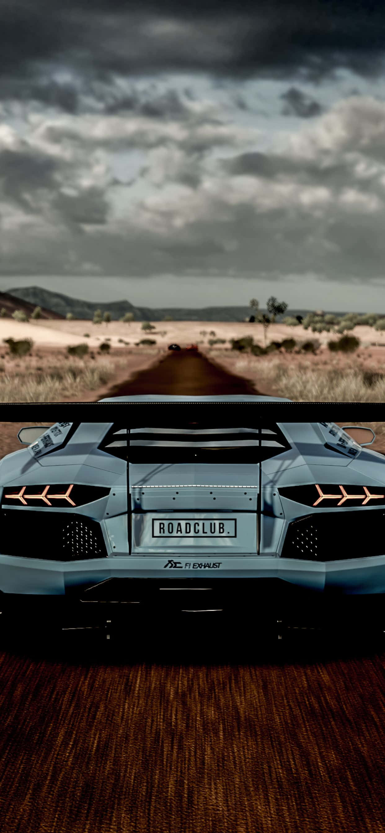 iPhone XS Max Lamborghini Aventador Likuran Background Wallpaper