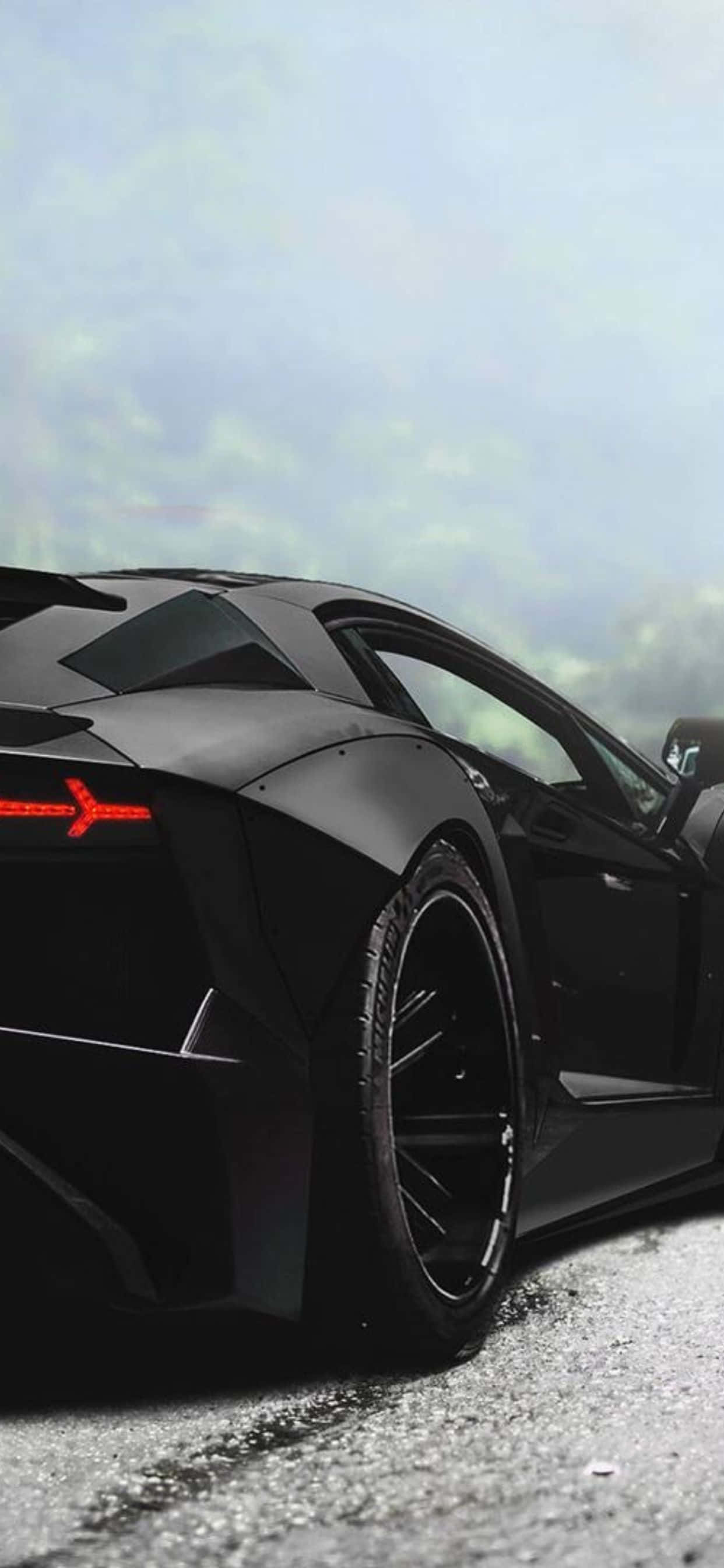 iPhone XS Max Lamborghini Itim Likod na Background Wallpaper
