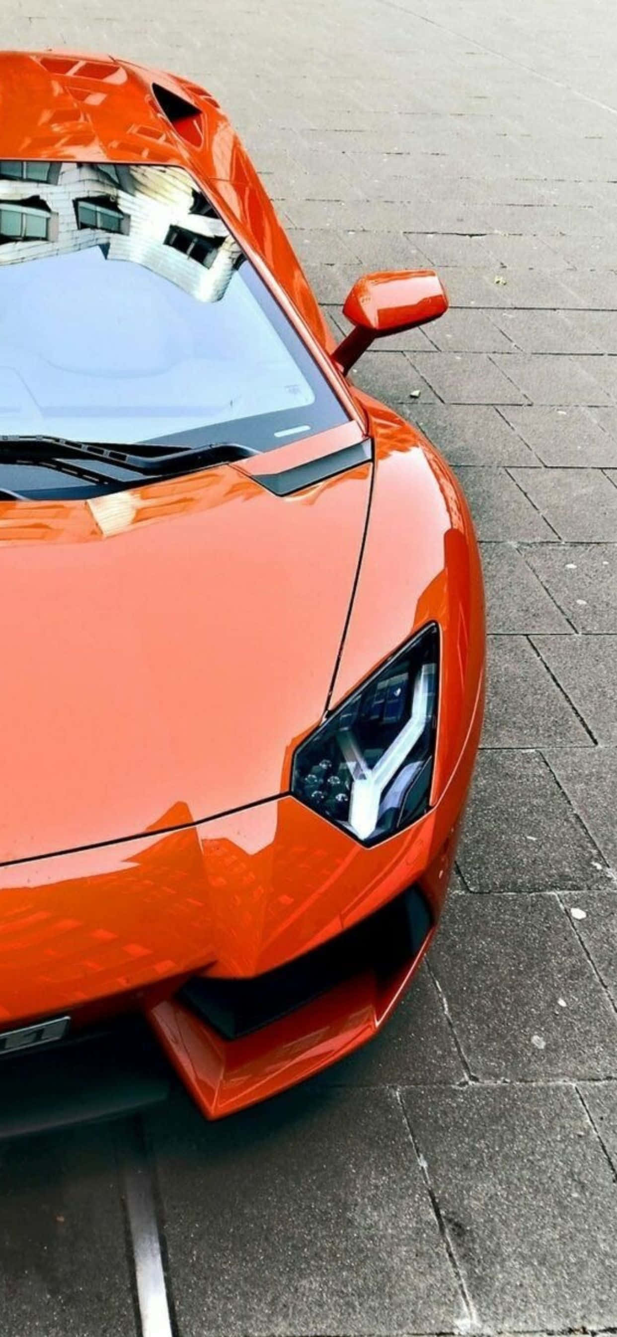 iPhone XS Max Lamborghini Kahel na Aventador Background Wallpaper