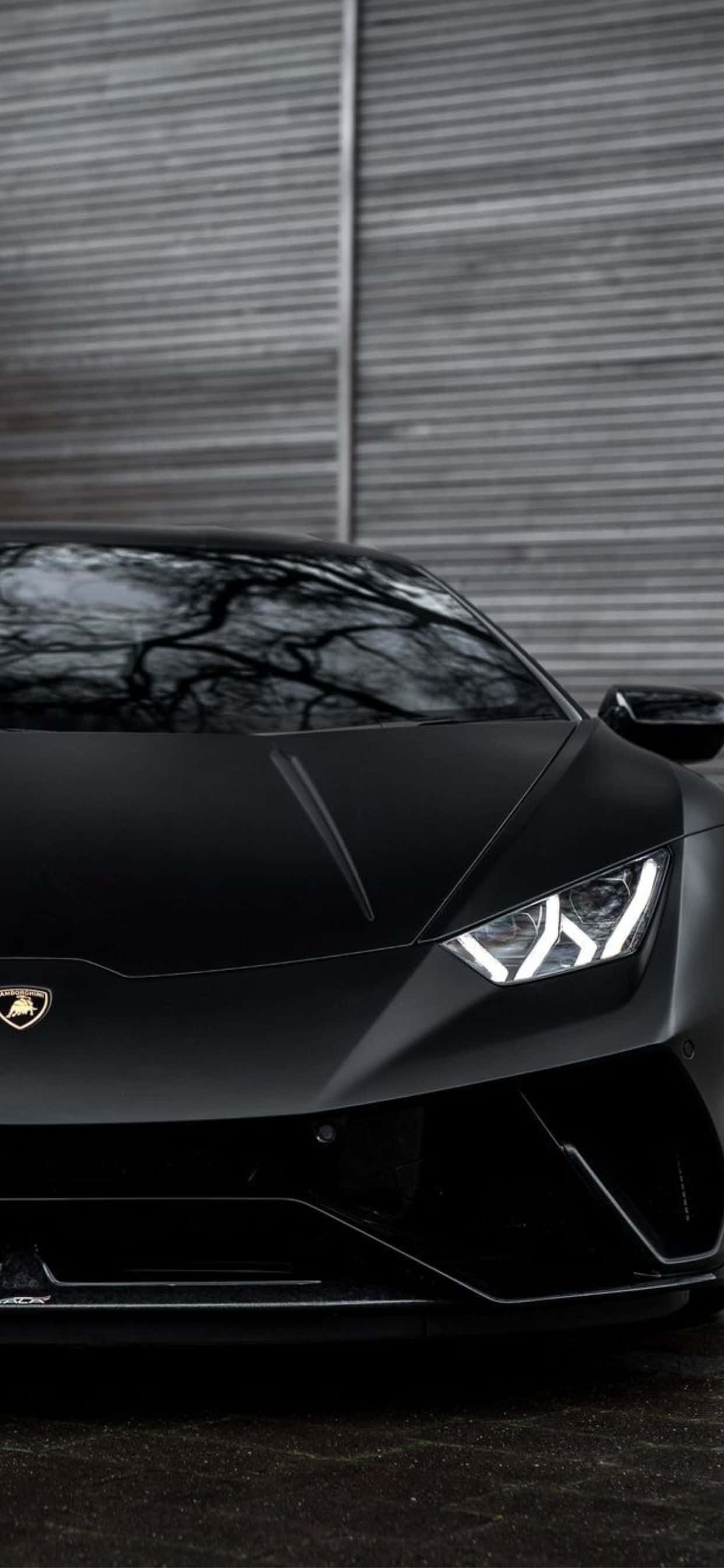 iPhone XS Max Lamborghini Matte na Itim na Background Wallpaper