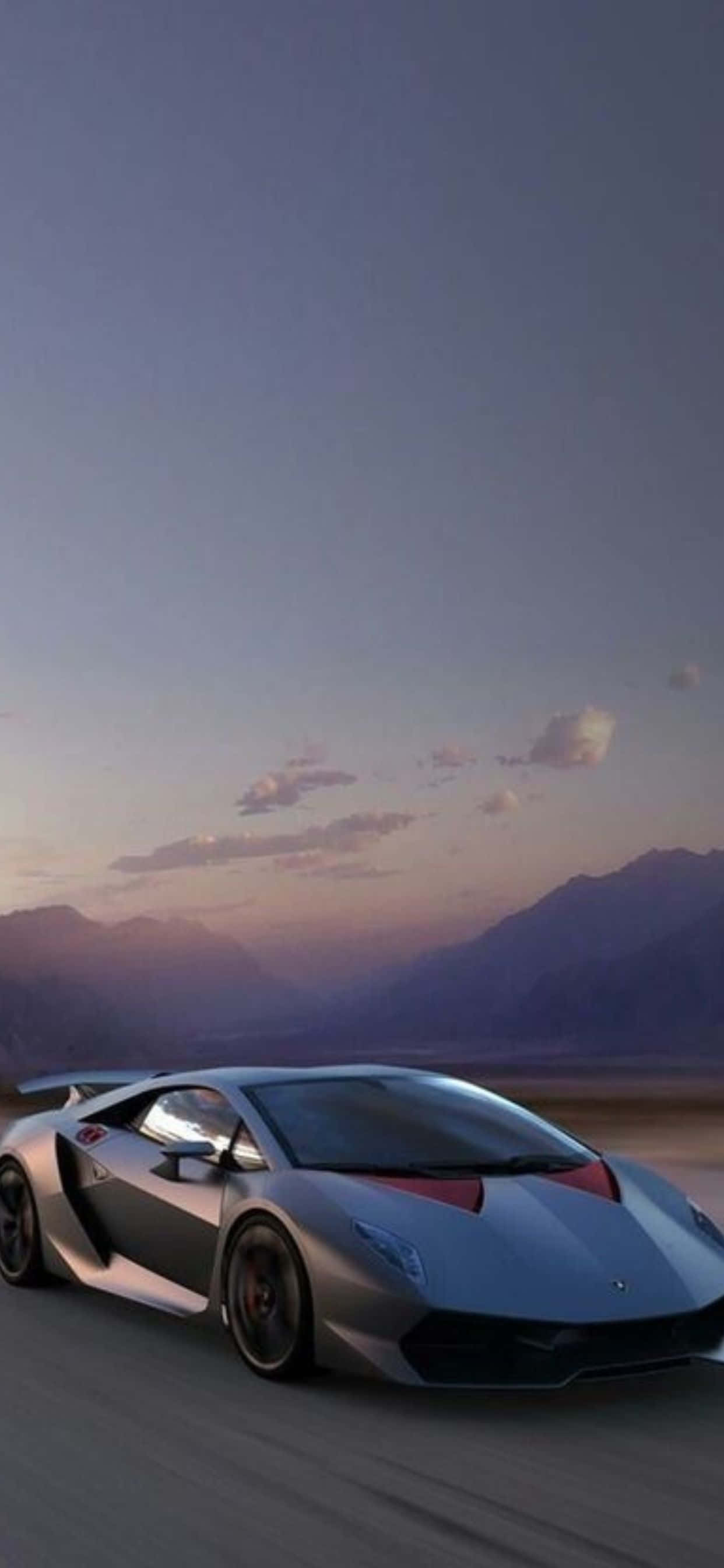 iPhone XS Max Lamborghini Sleek Gray Background Wallpaper