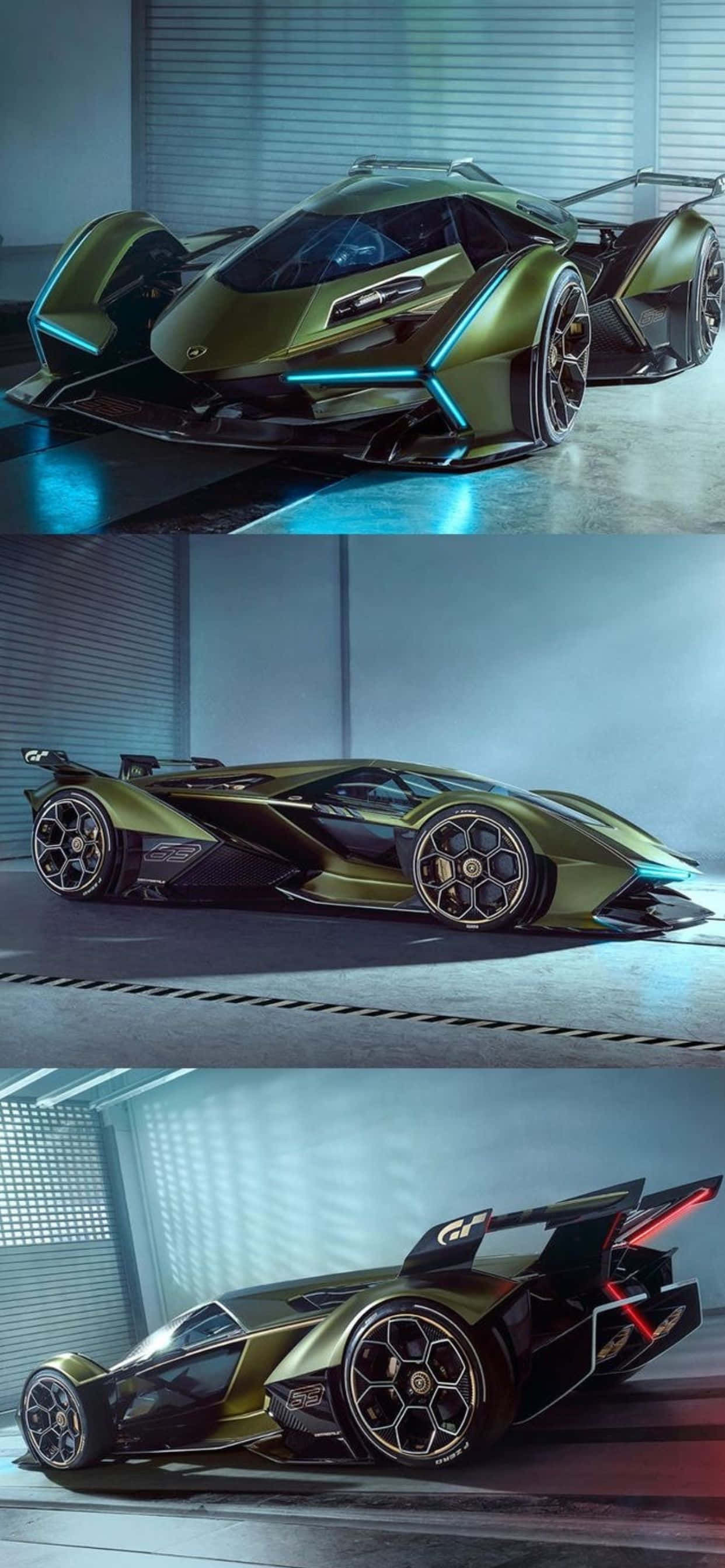 iPhone XS Max Lamborghini V12 Vision GT Background Wallpaper