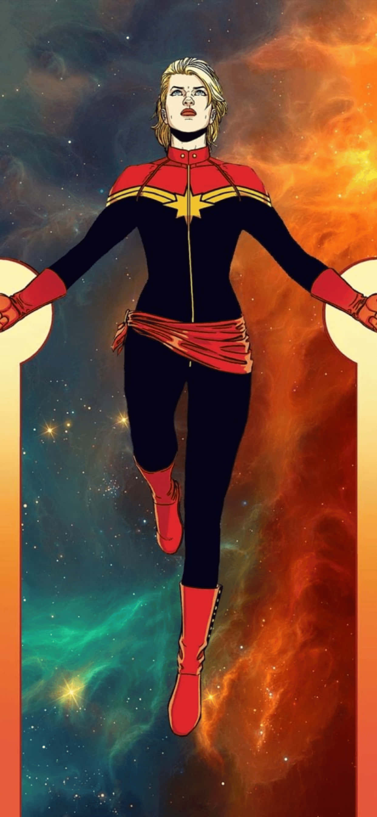 iPhone XS Max Marvel Captain Marvel Background Wallpaper