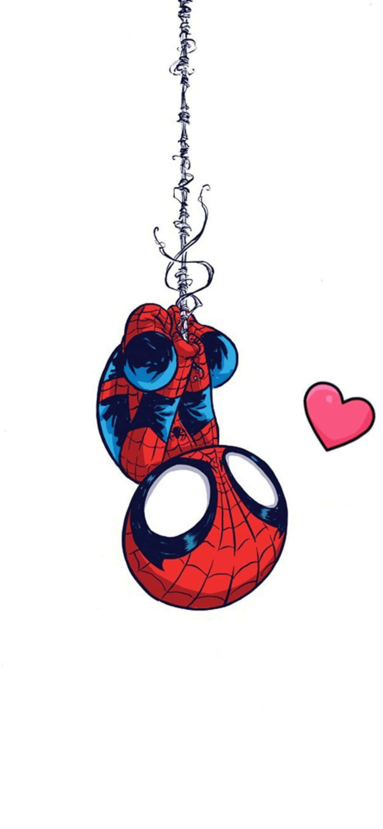 iPhone XS Max Marvel Chibi Spiderman Background Wallpaper