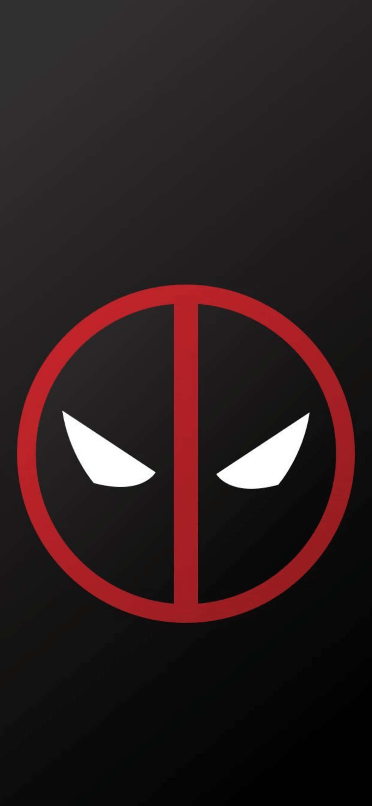 iPhone XS Max Marvel Deadpool Logo Background Wallpaper