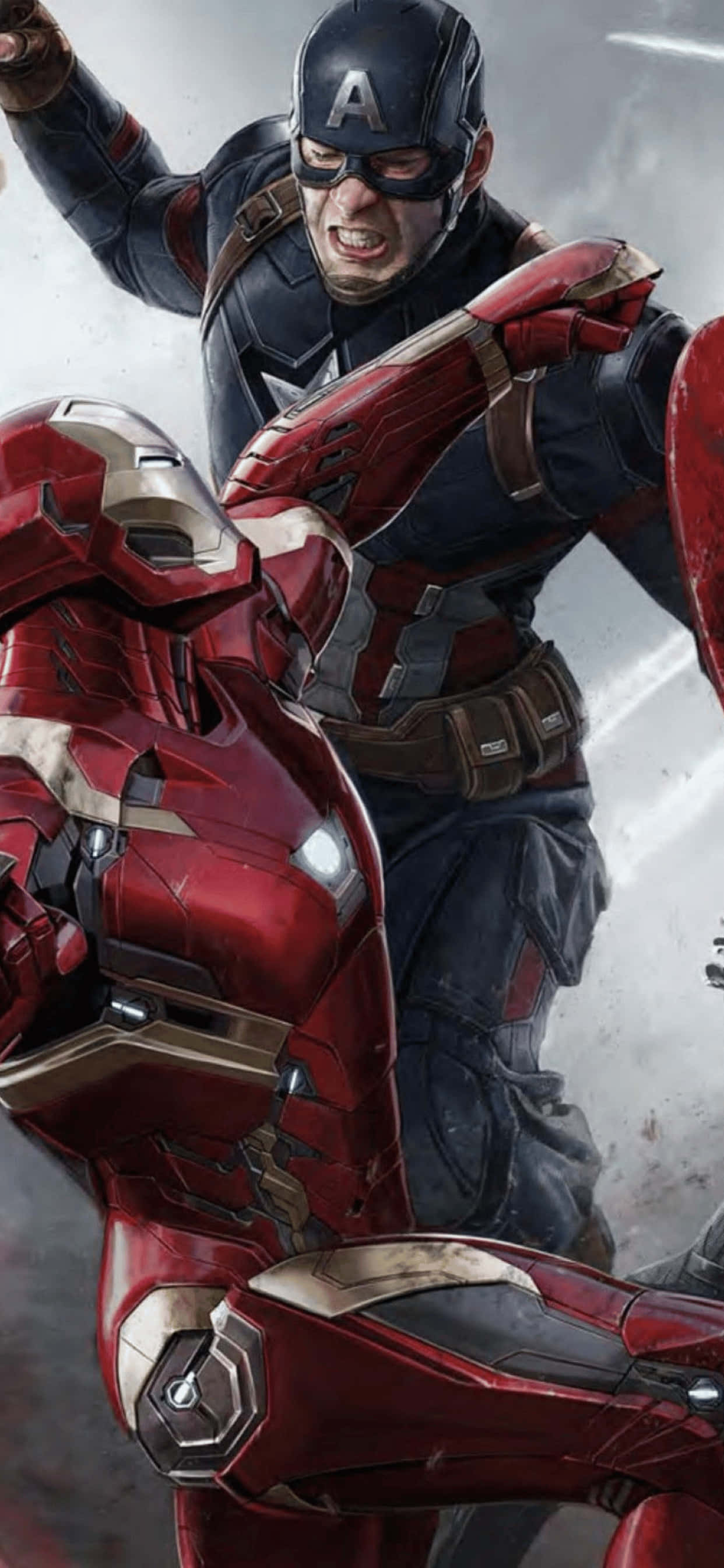 iPhone XS Max Marvel Iron Man Captain America Background Wallpaper