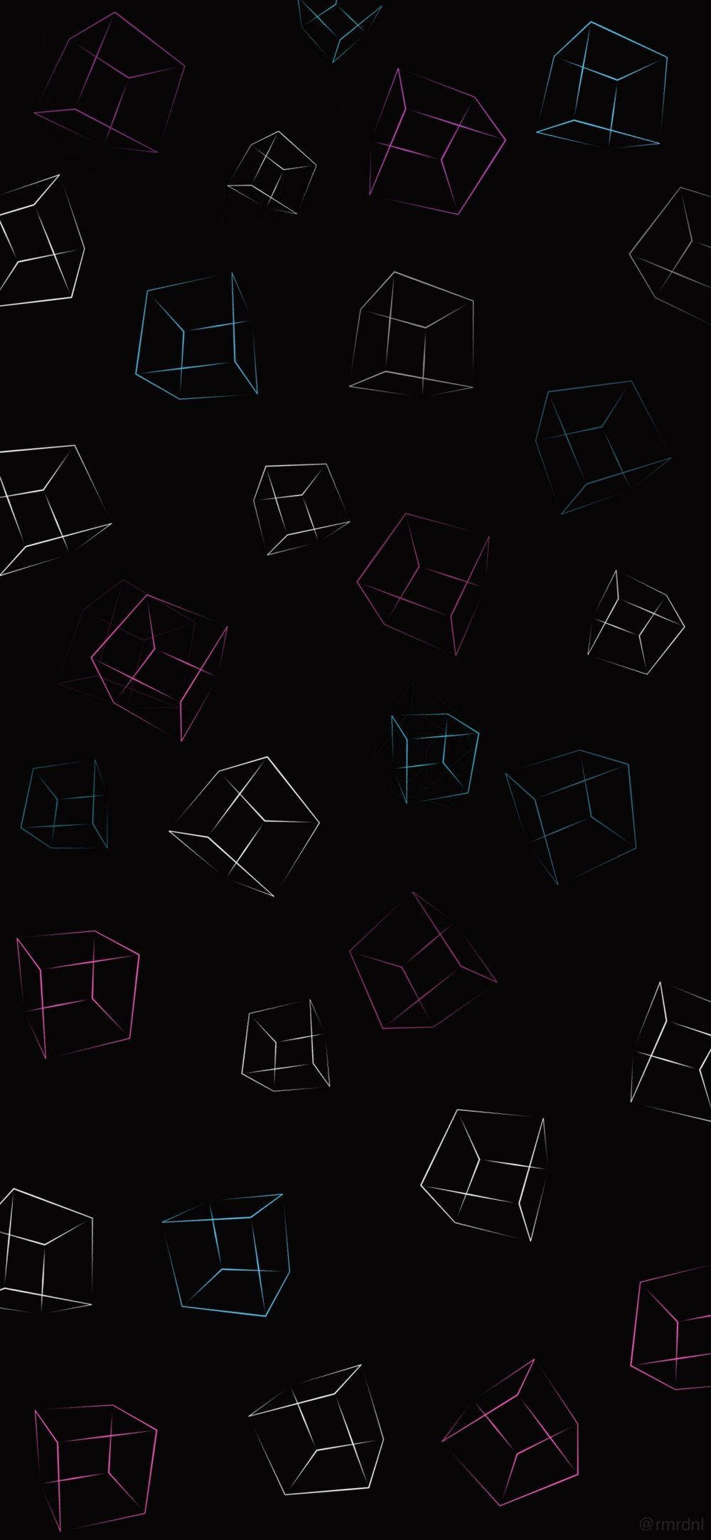 iPhone XS Max OLED Cube Art Wallpaper