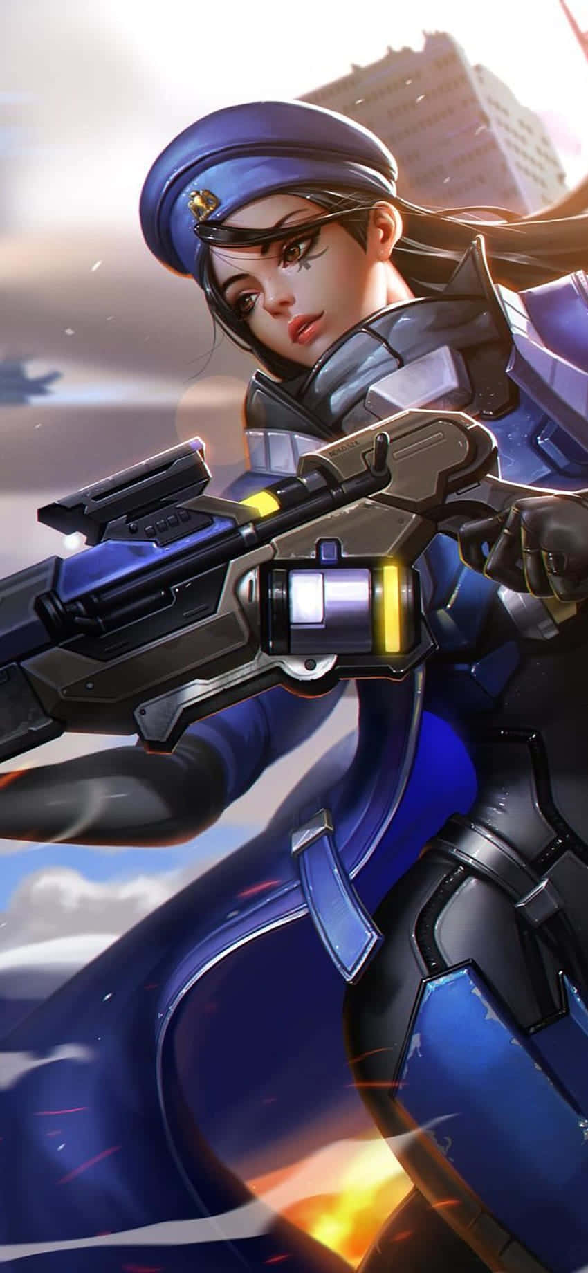 iPhone Xs Max Overwatch Background Captain Ana Fighting Wallpaper