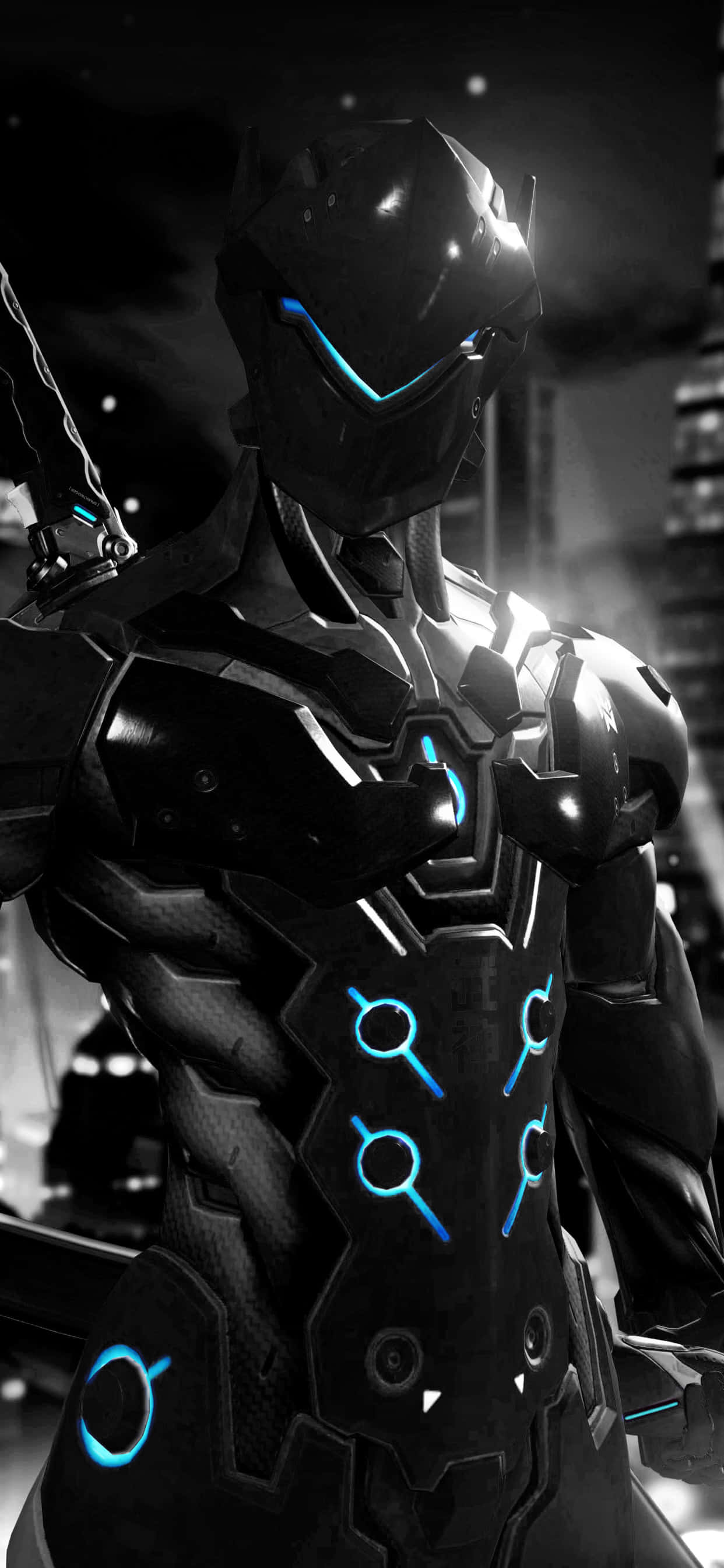 iPhone Xs Max Overwatch Background Genji Black Suit Wallpaper