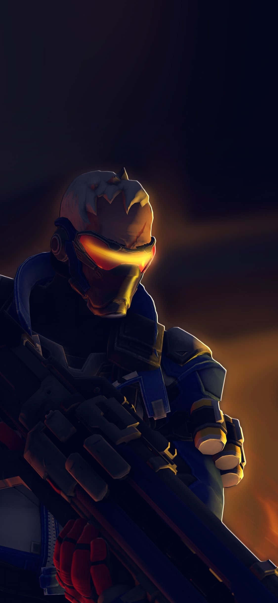 iPhone Xs Max Overwatch Background Soldier 76 Dilawang Maskara Wallpaper