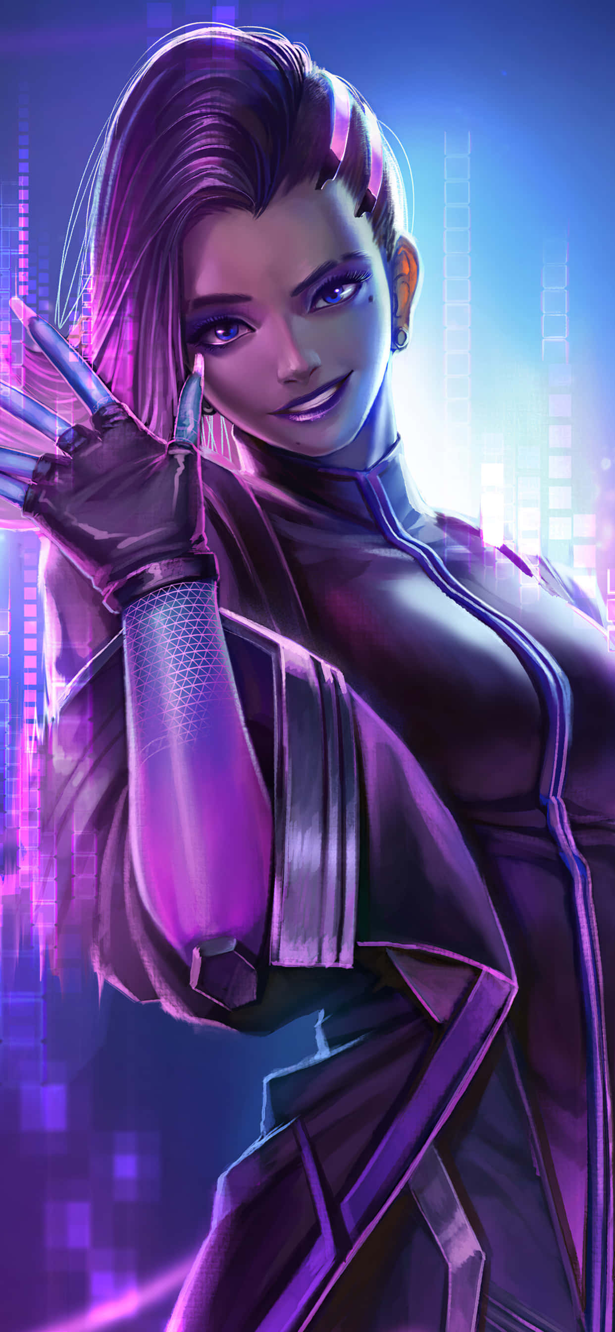 iPhone Xs Max Overwatch Background Sombra Kumakaway Ng Kamay Wallpaper
