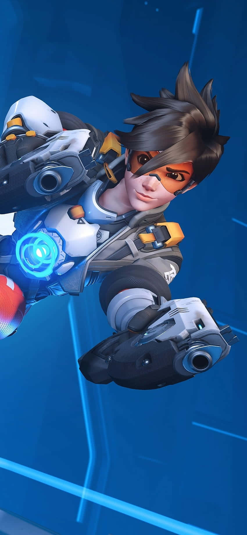 iPhone Xs Max Overwatch Background Tracer Dual Guns Wallpaper