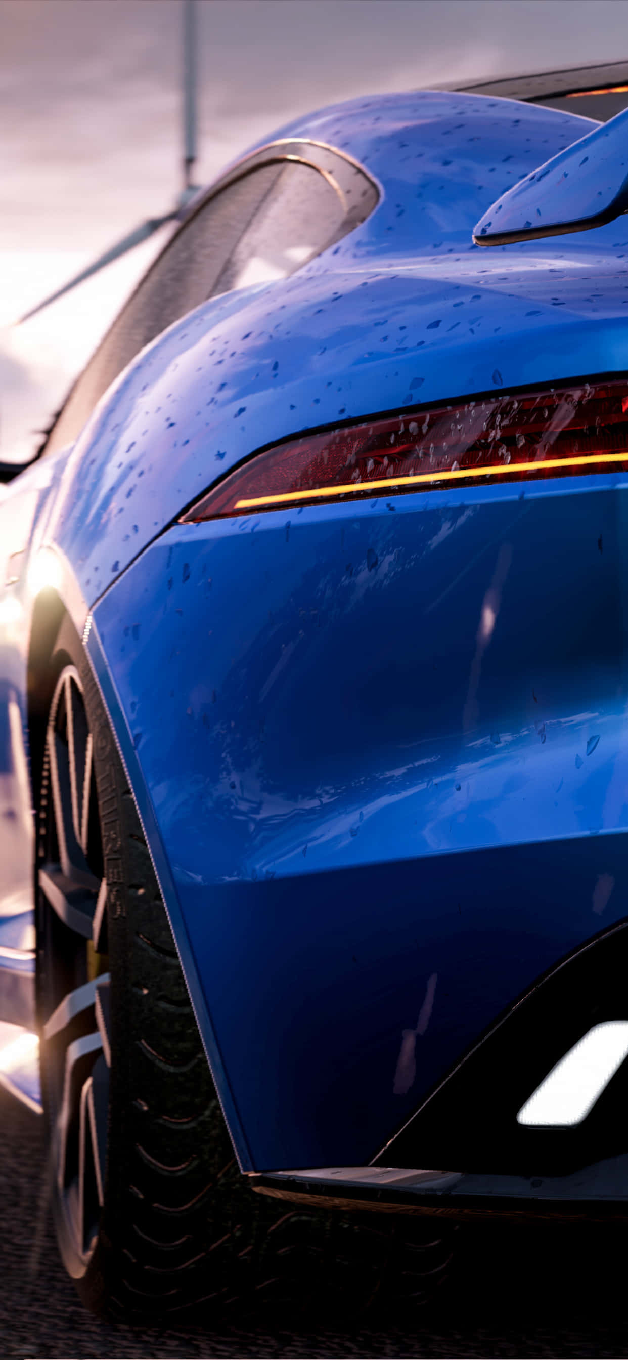 iPhone XS Max Project Cars 2 Blue Jaguar F-Type Background Wallpaper