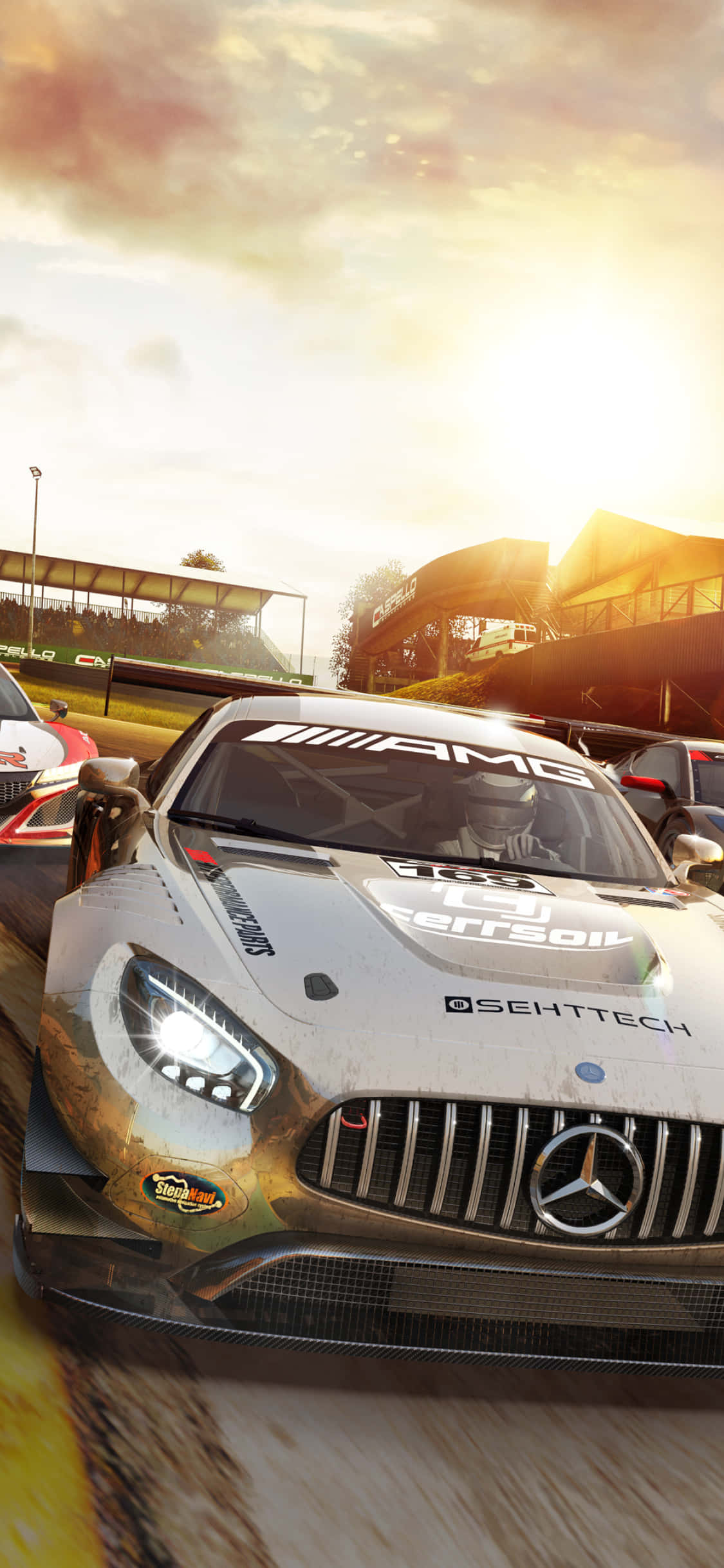 iPhone XS Max Project Cars 2 Grey 2017 Sebring Imsa Mercedes Background Wallpaper