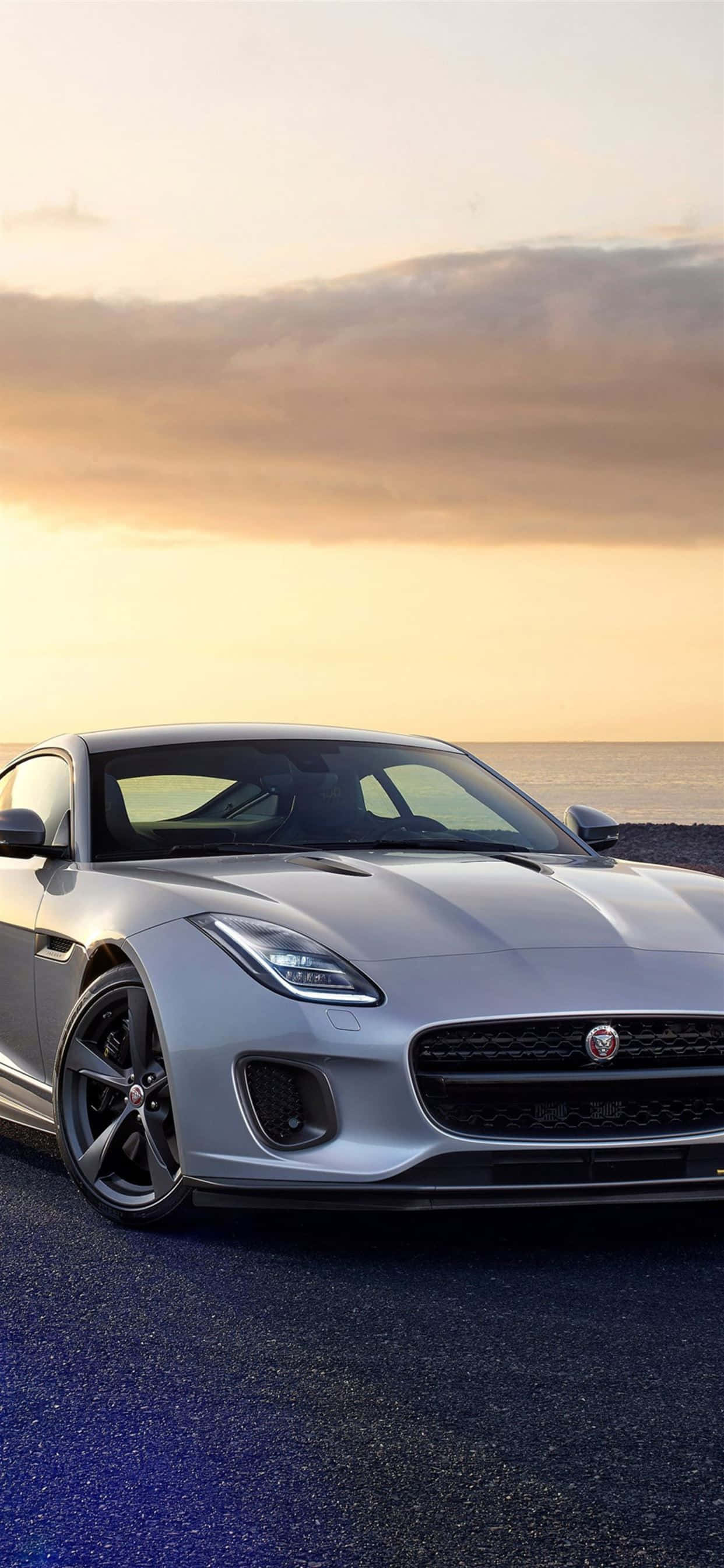 iPhone XS Max Project Cars 2 Grey Jaguar F-Type Background Wallpaper