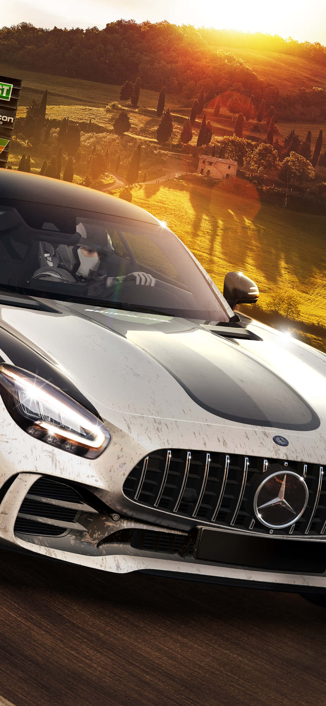 iPhone XS Max Project Cars 2 Silver Mercedes Benz Background Wallpaper
