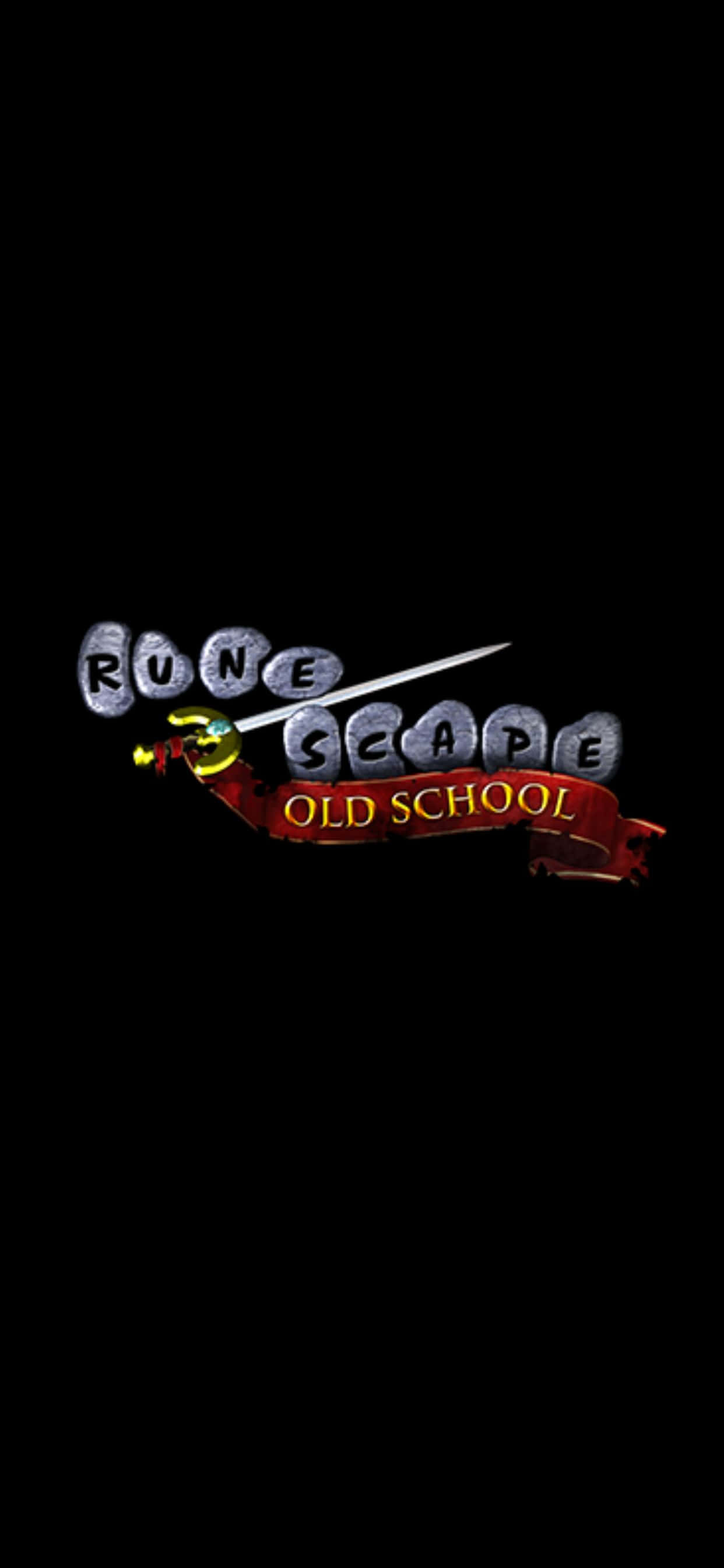 iPhone Xs Max Runescape Oldschool Logo Black Background Wallpaper