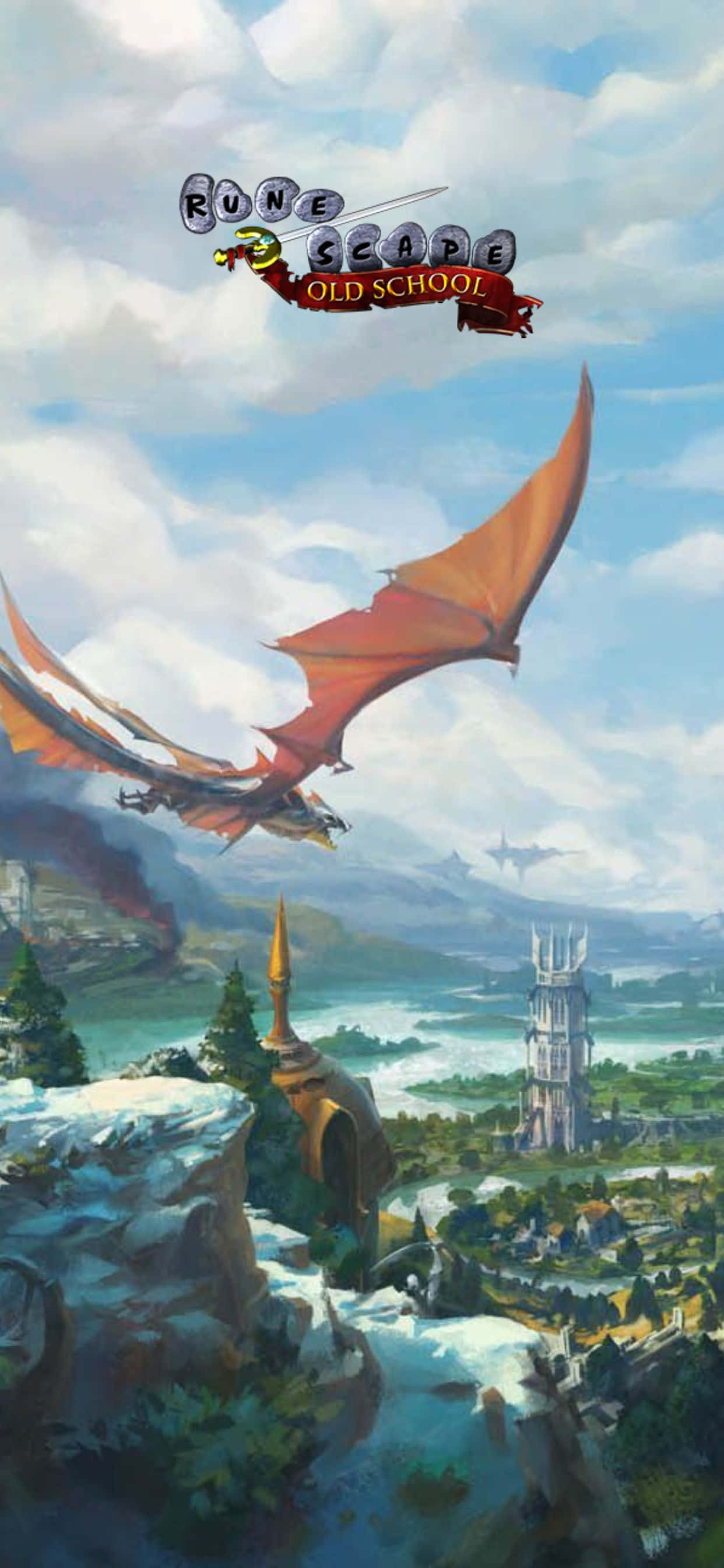 iPhone Xs Max Runescape Oldschool Portrait Dragon Design Background Wallpaper