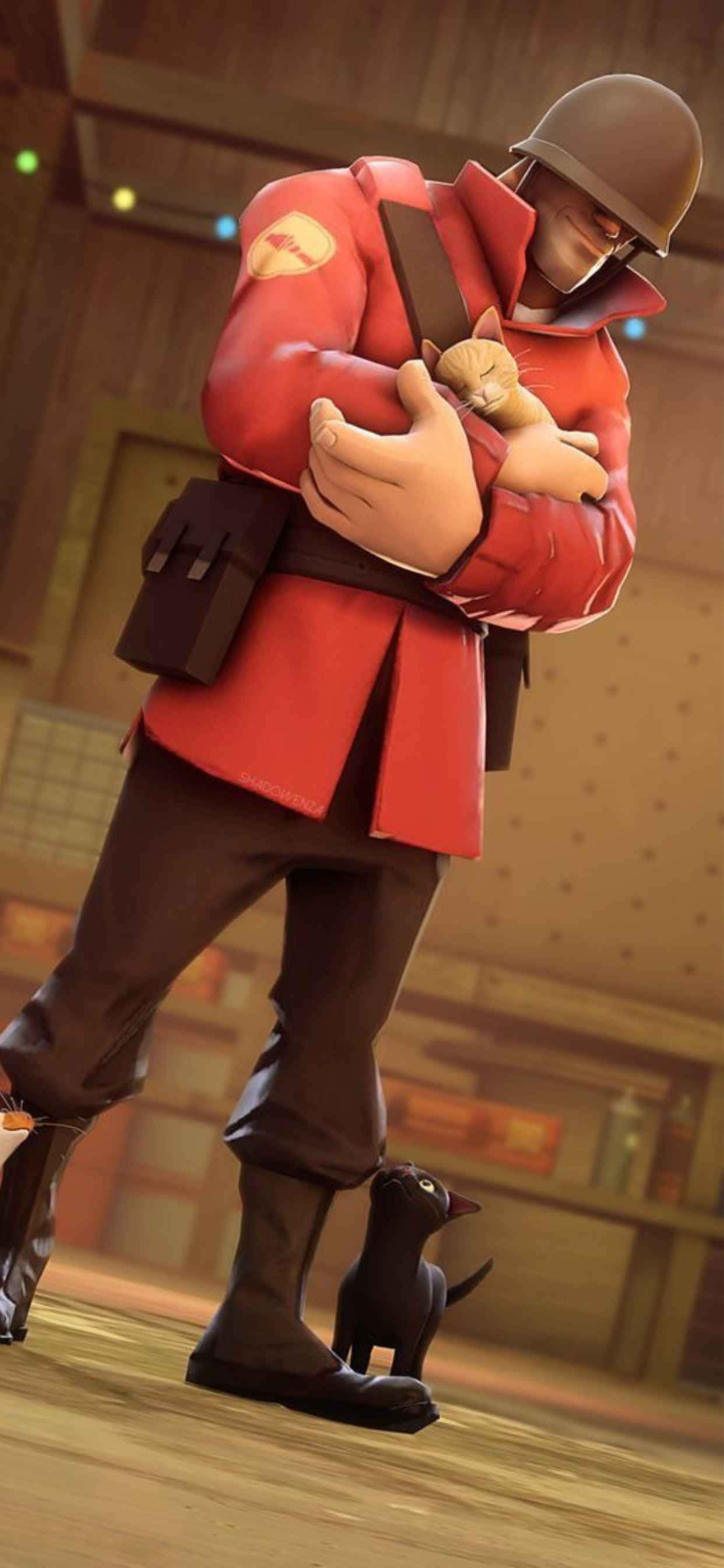 iPhone Xs Max Team Fortress 2 Portrait Red Soldier Background Wallpaper