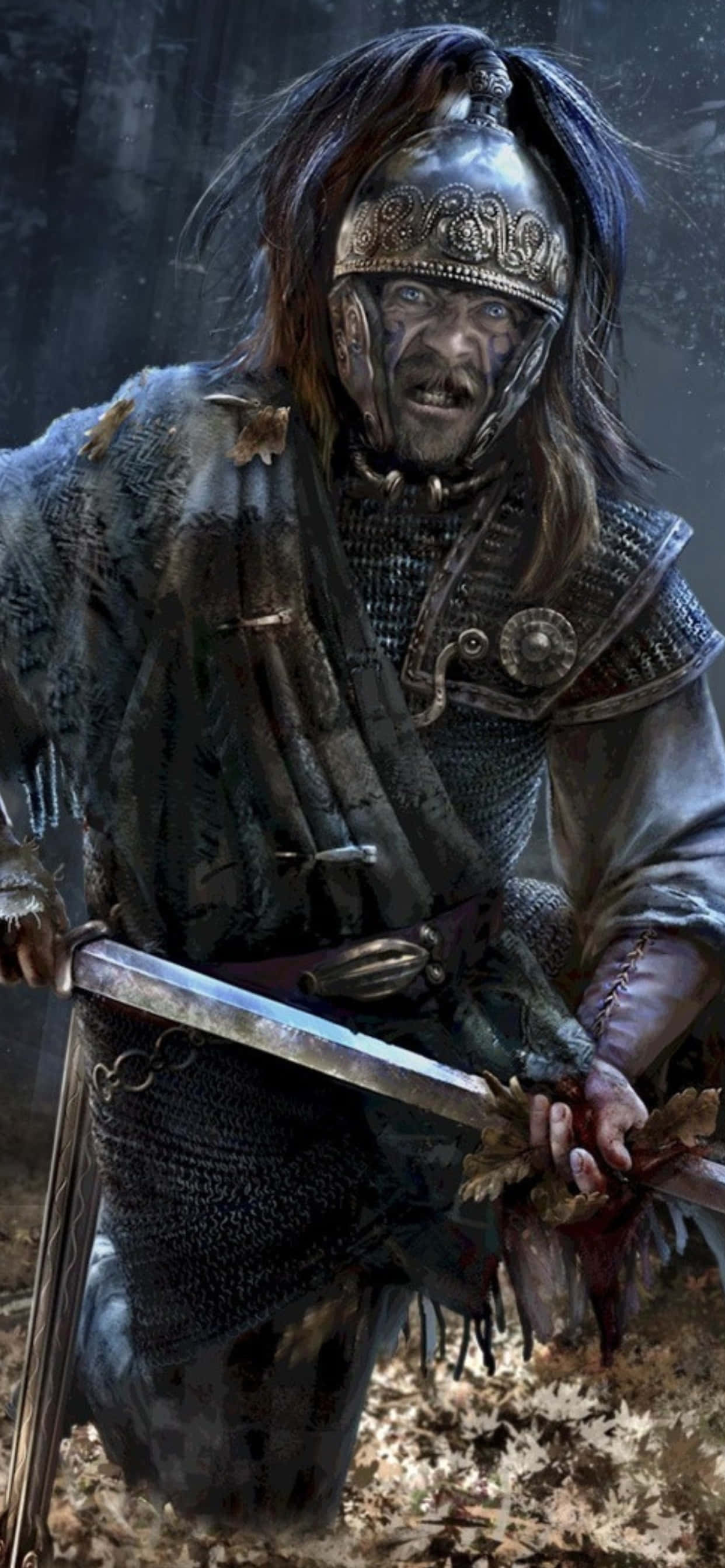 iPhone XS Max Total War Attila Celtic Warrior Background Wallpaper