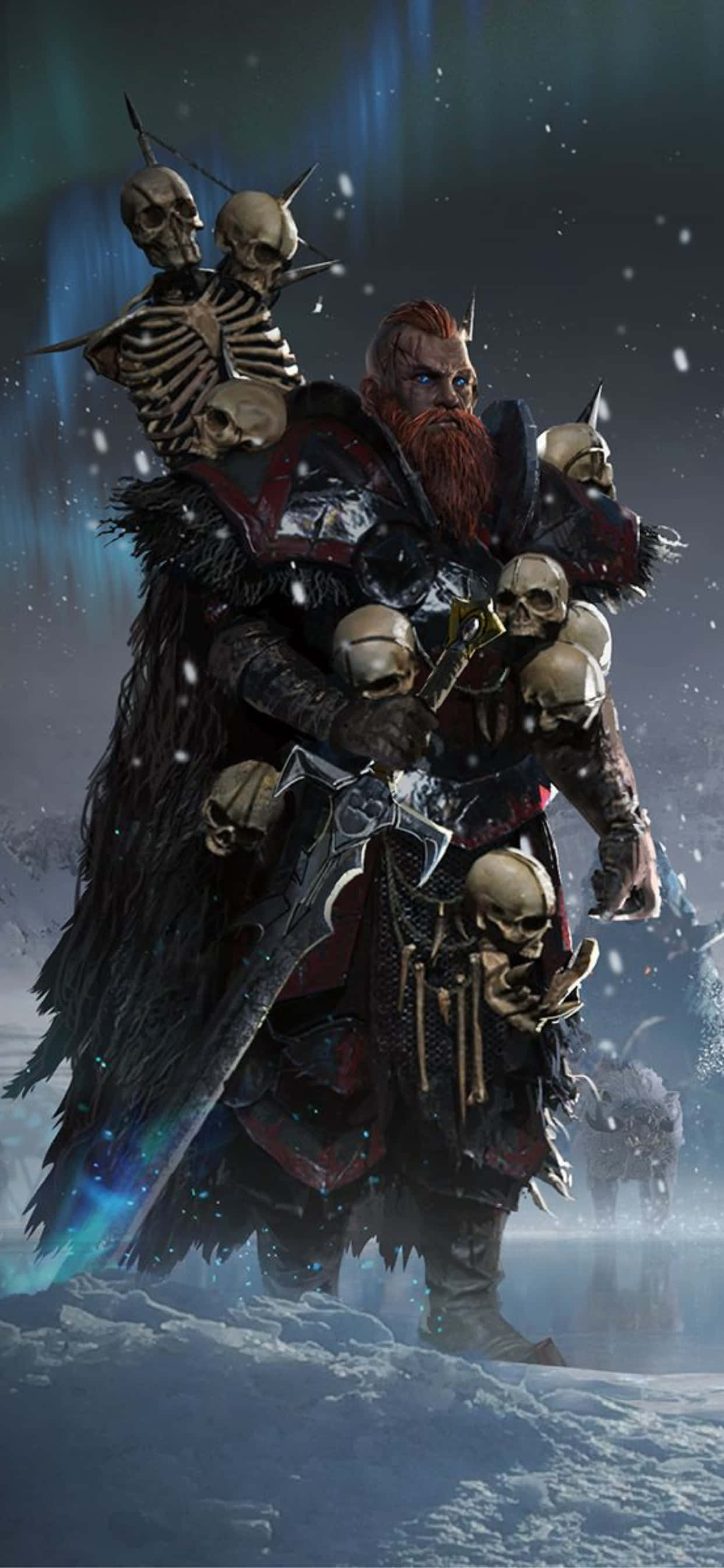 iPhone XS Max Total War Attila Wulfrik The Wanderer Background Wallpaper