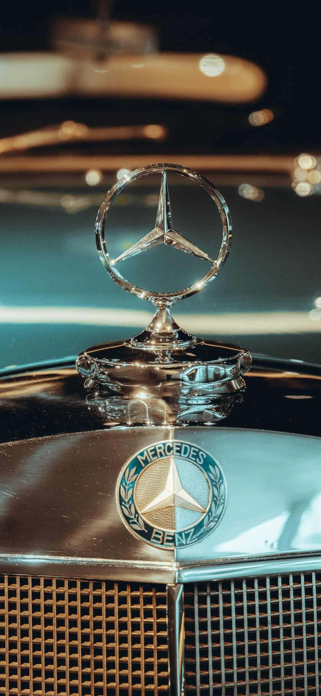 iPhone Xs Mercedes Background Grey Mercedes-Benz 500K Wallpaper