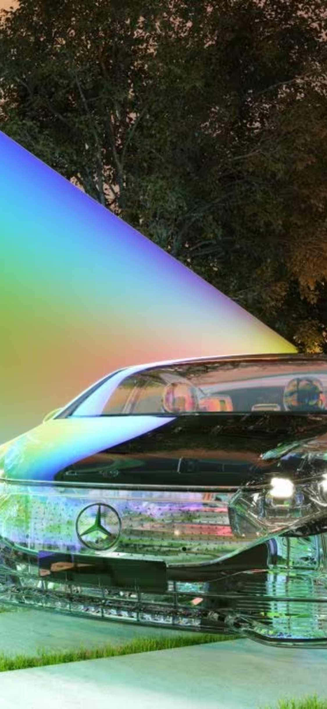 iPhone Xs Mercedes Background Reflective Mercedes-Benz S-Class Wallpaper