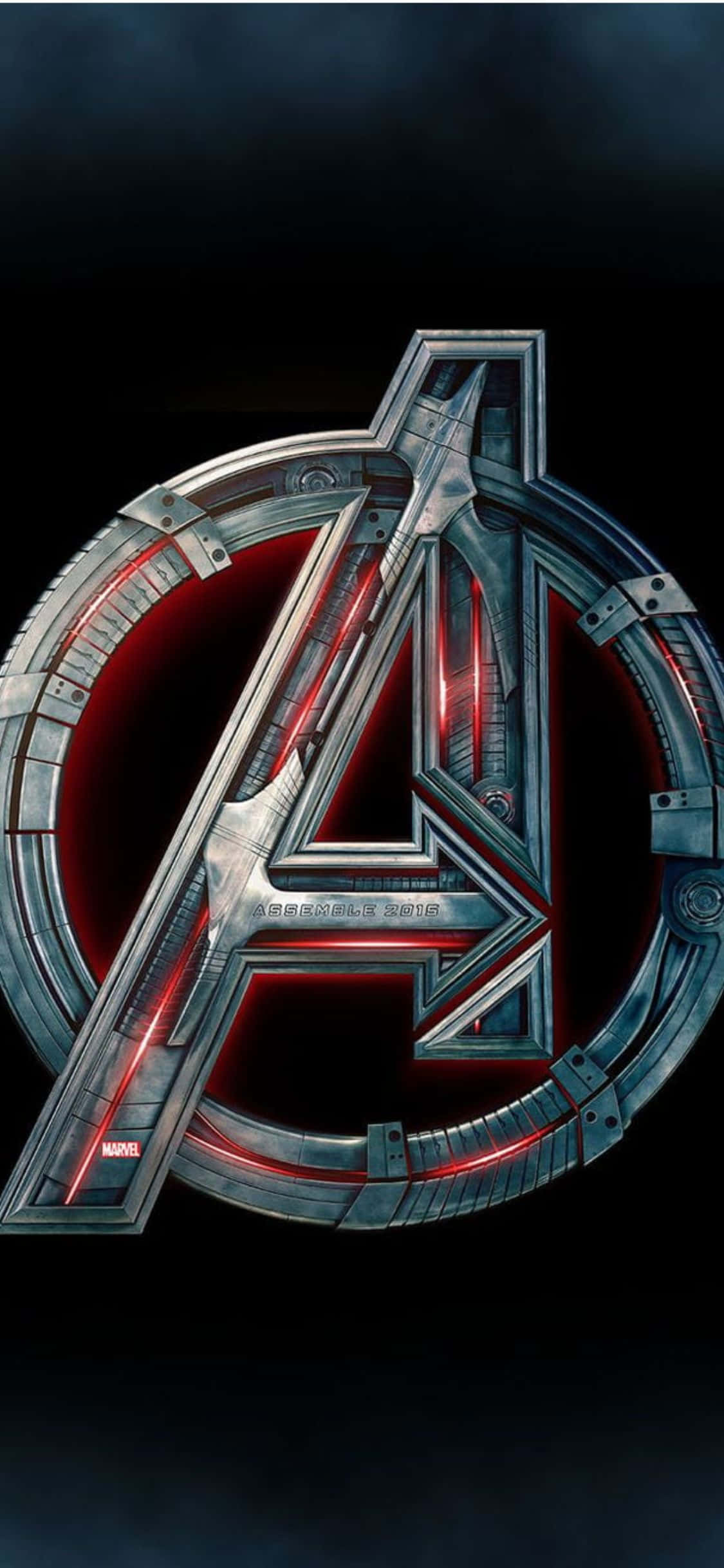 iPhone XS Metallic Logo Avengers Background Wallpaper