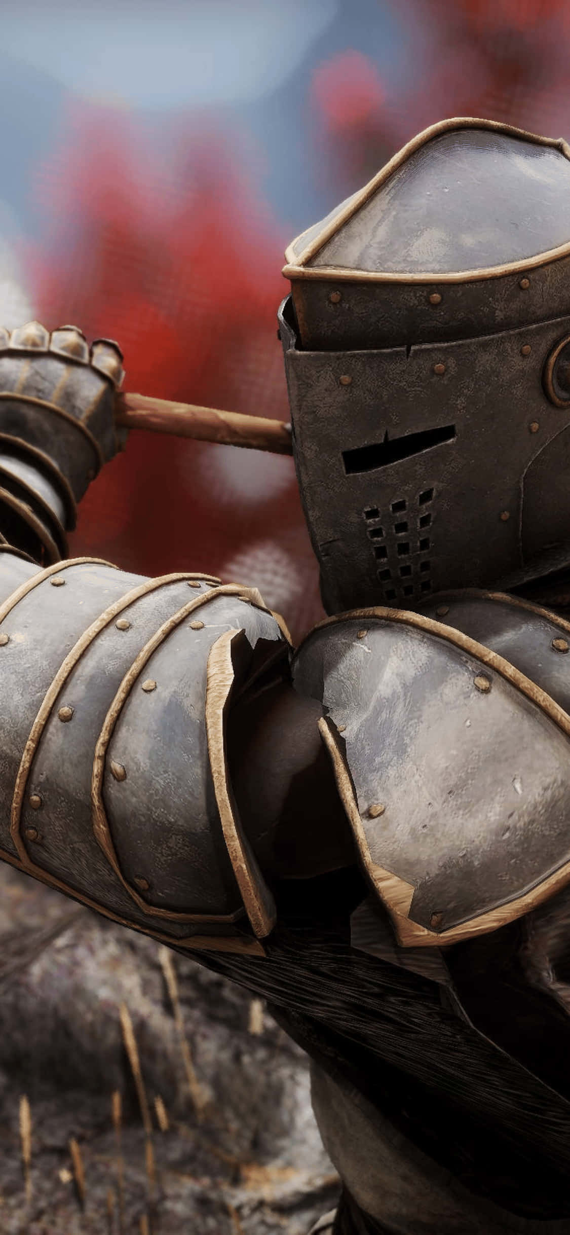 iPhone Xs Mordhau Mandirigma Blur Background Wallpaper