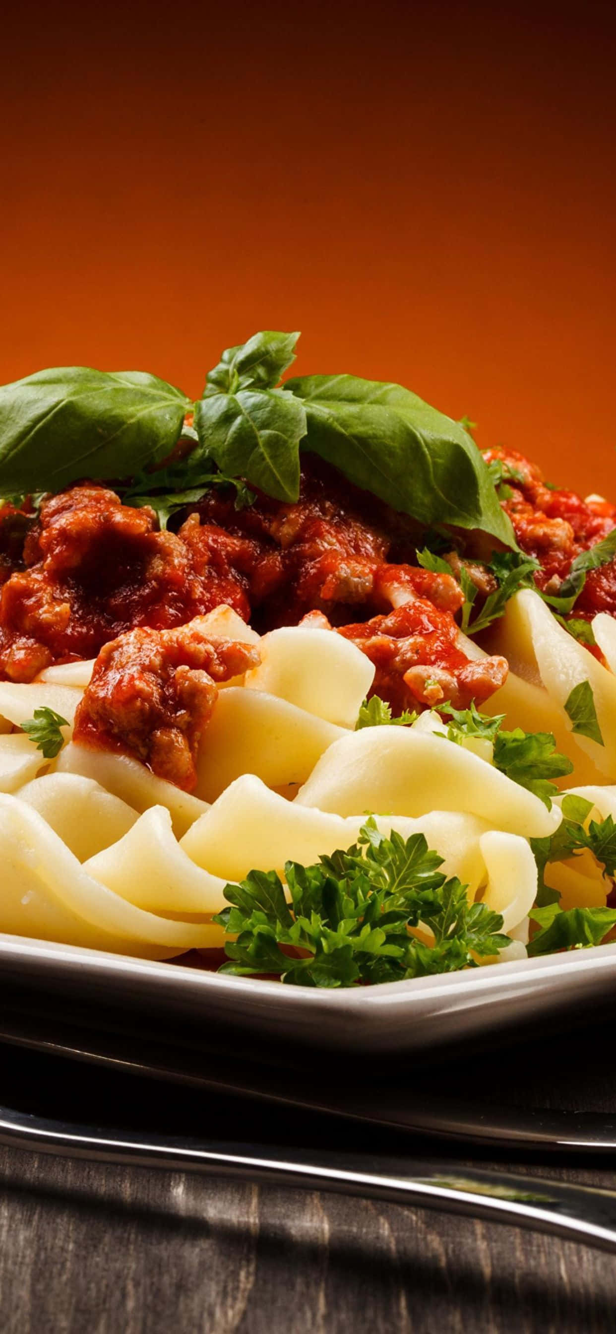 iPhone Xs Pasta Background Wallpaper
