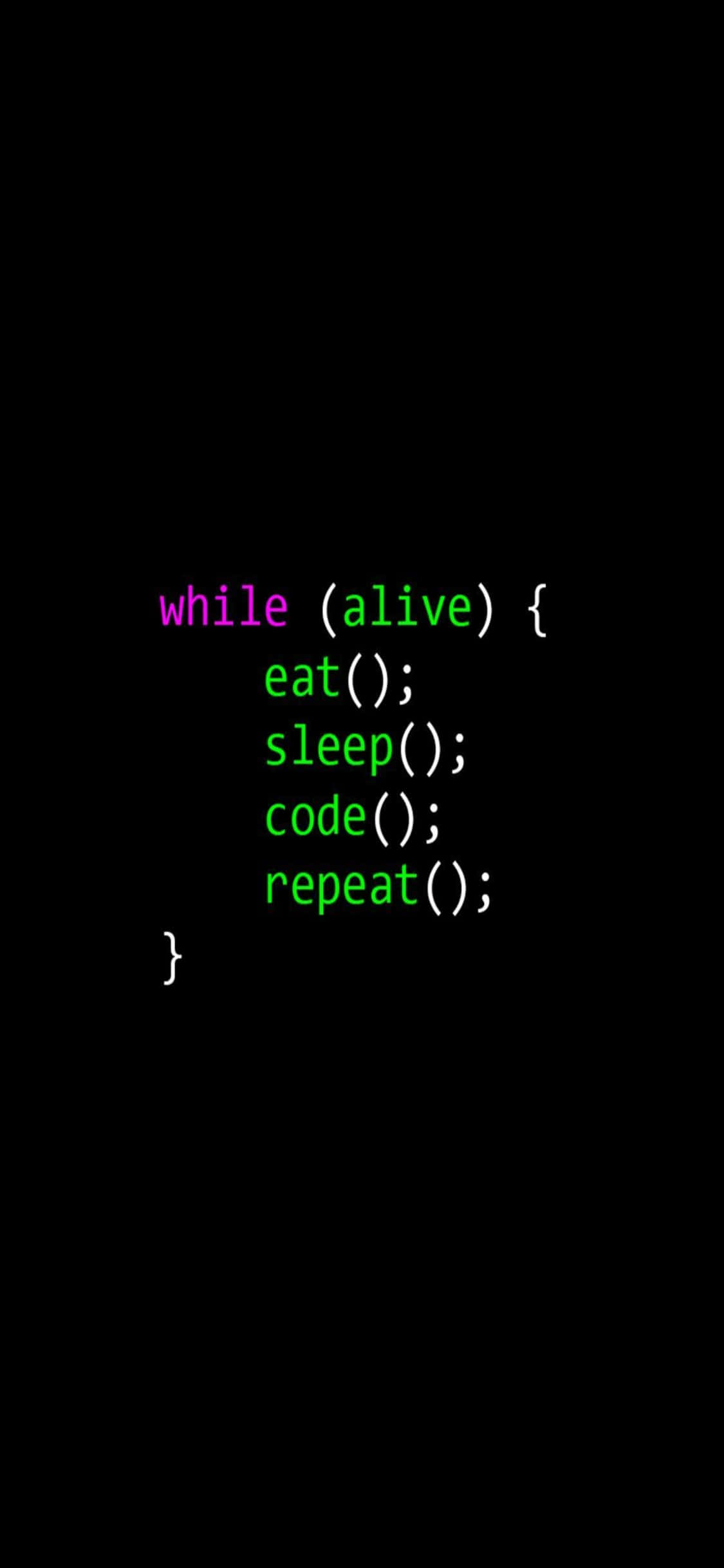iPhone Xs Programming Background Alive Quote Wallpaper