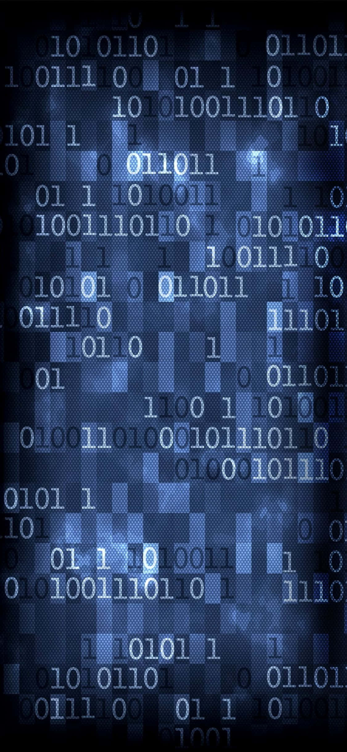 iPhone Xs Programming Background Blue Binary Code Wallpaper