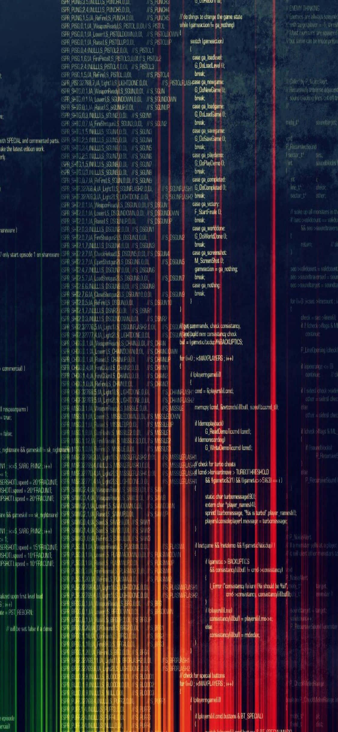 iPhone Xs Programming Background In Glitch Wallpaper