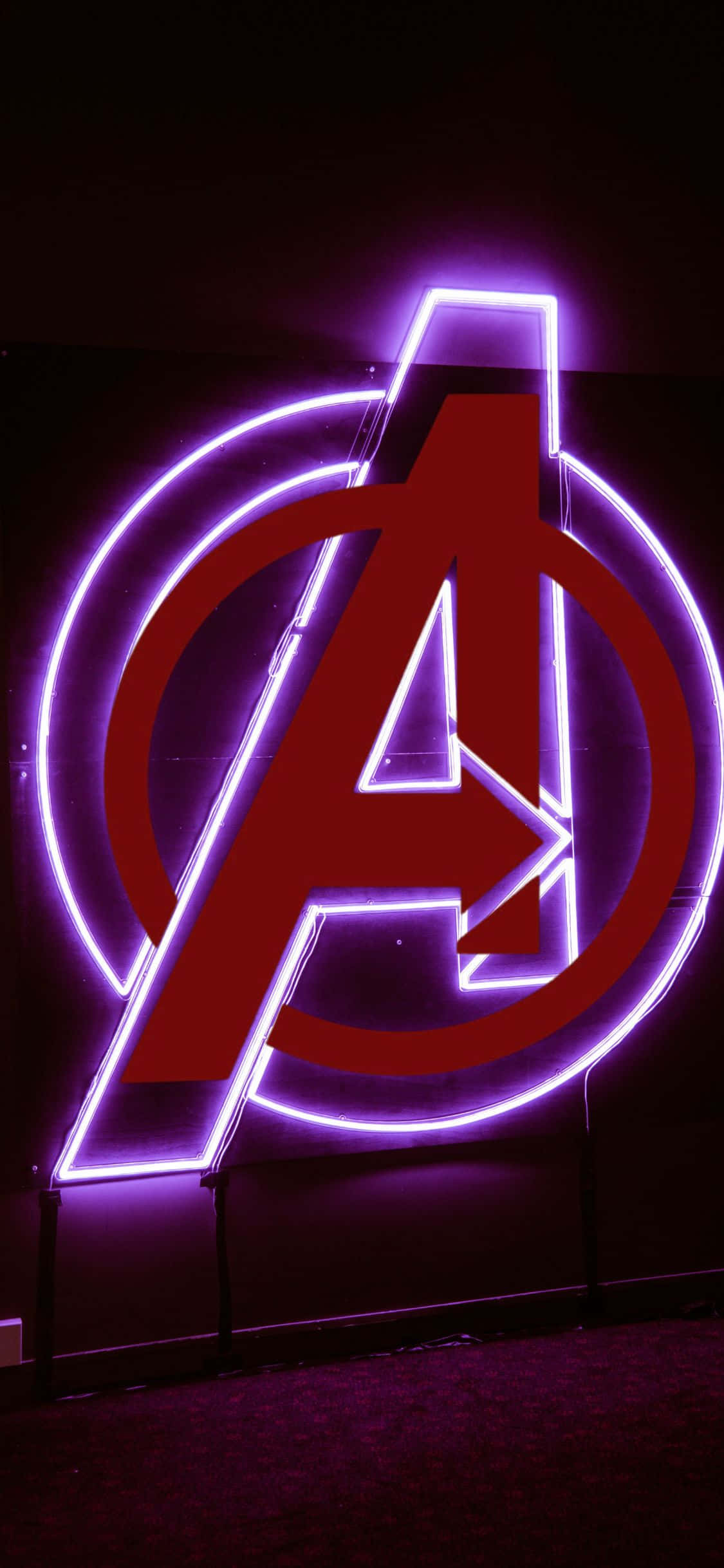 iPhone XS Red Avengers Logo Background Wallpaper