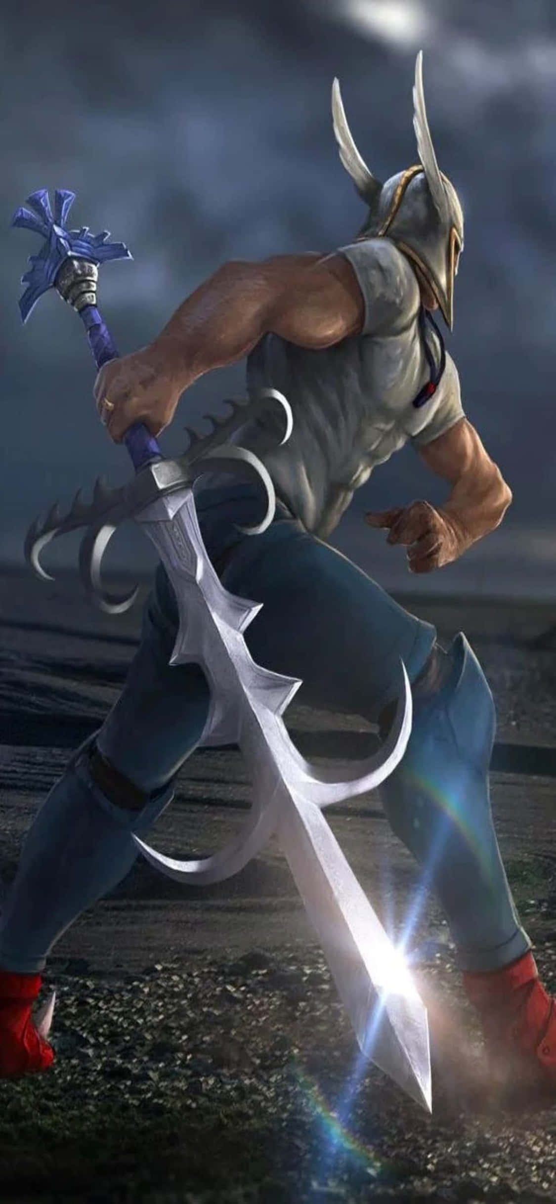 iPhone Xs Runescape Background Elvemage na Humahawak ng Espada Wallpaper