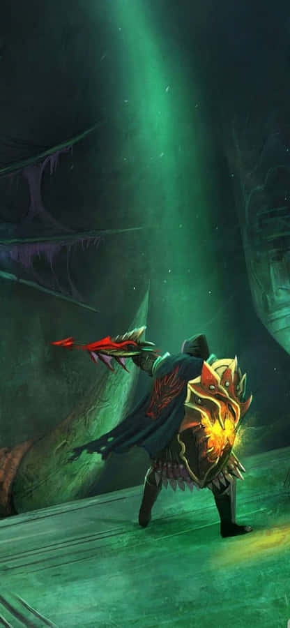 iPhone Xs Runescape Background Warrior sa Isang Kuweba Wallpaper