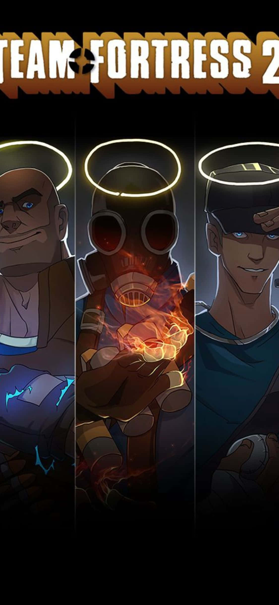 iPhone XS Team Fortress 2 Characters Montage Background Fanart Wallpaper