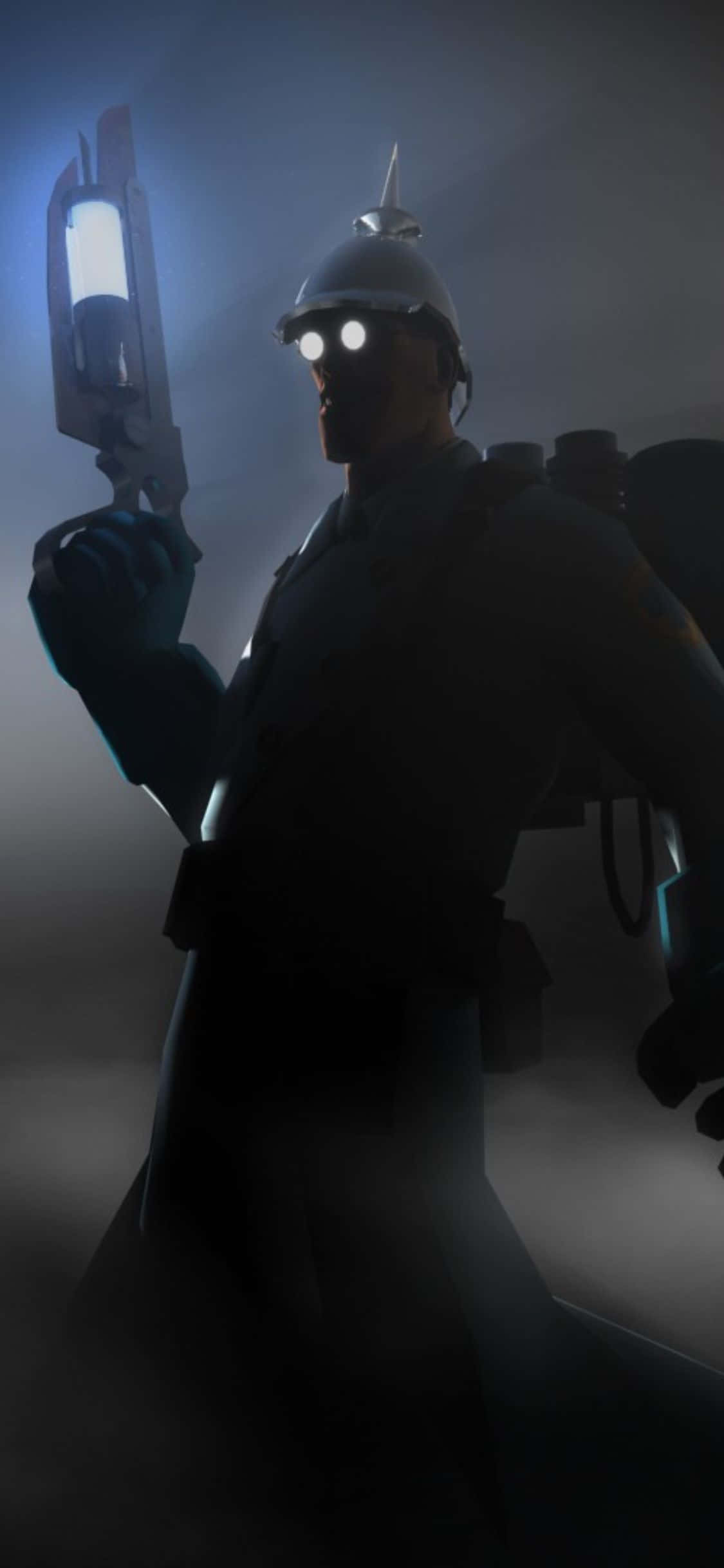 iPhone XS Team Fortress 2 Medic Silhouette Background Wallpaper