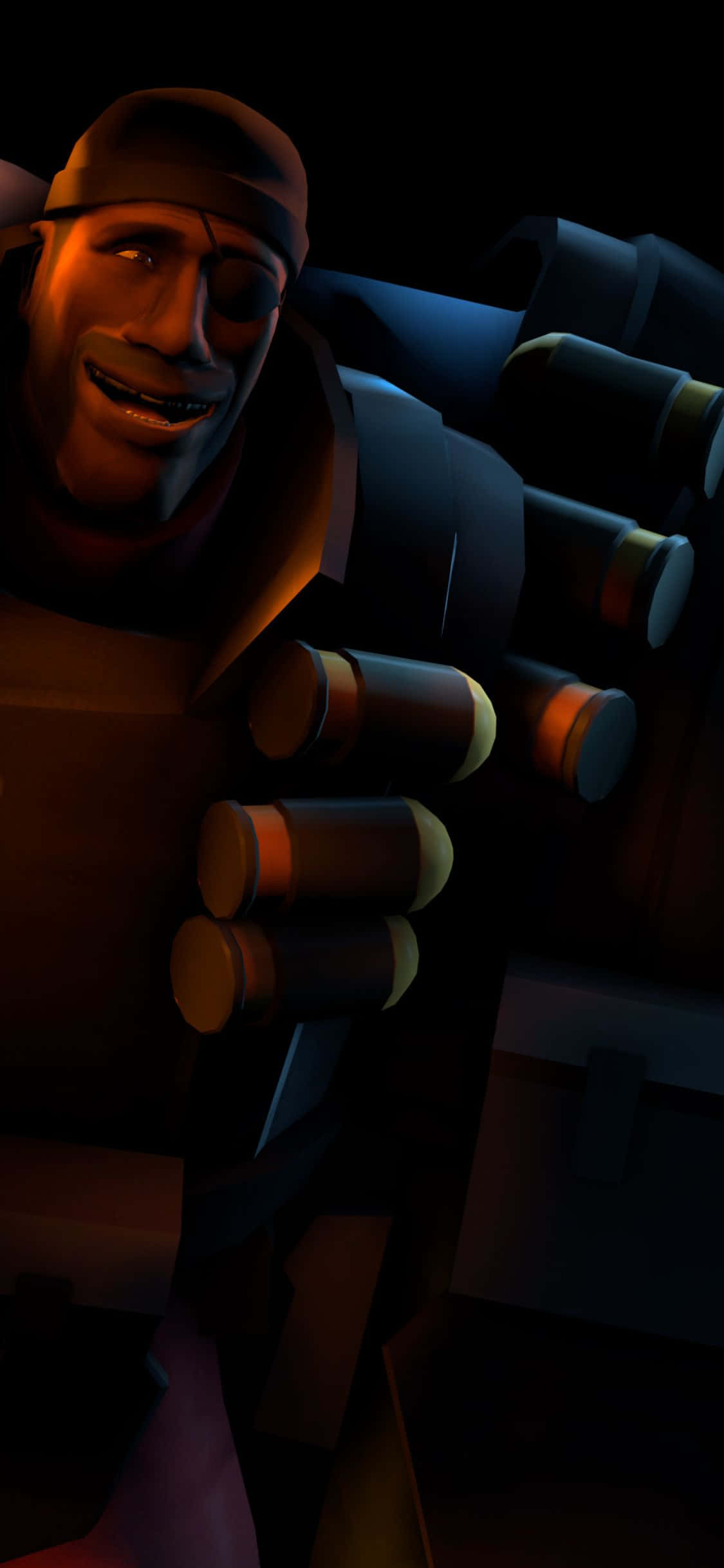 iPhone XS Team Fortress 2 Smiling Demoman Portrait Background Wallpaper