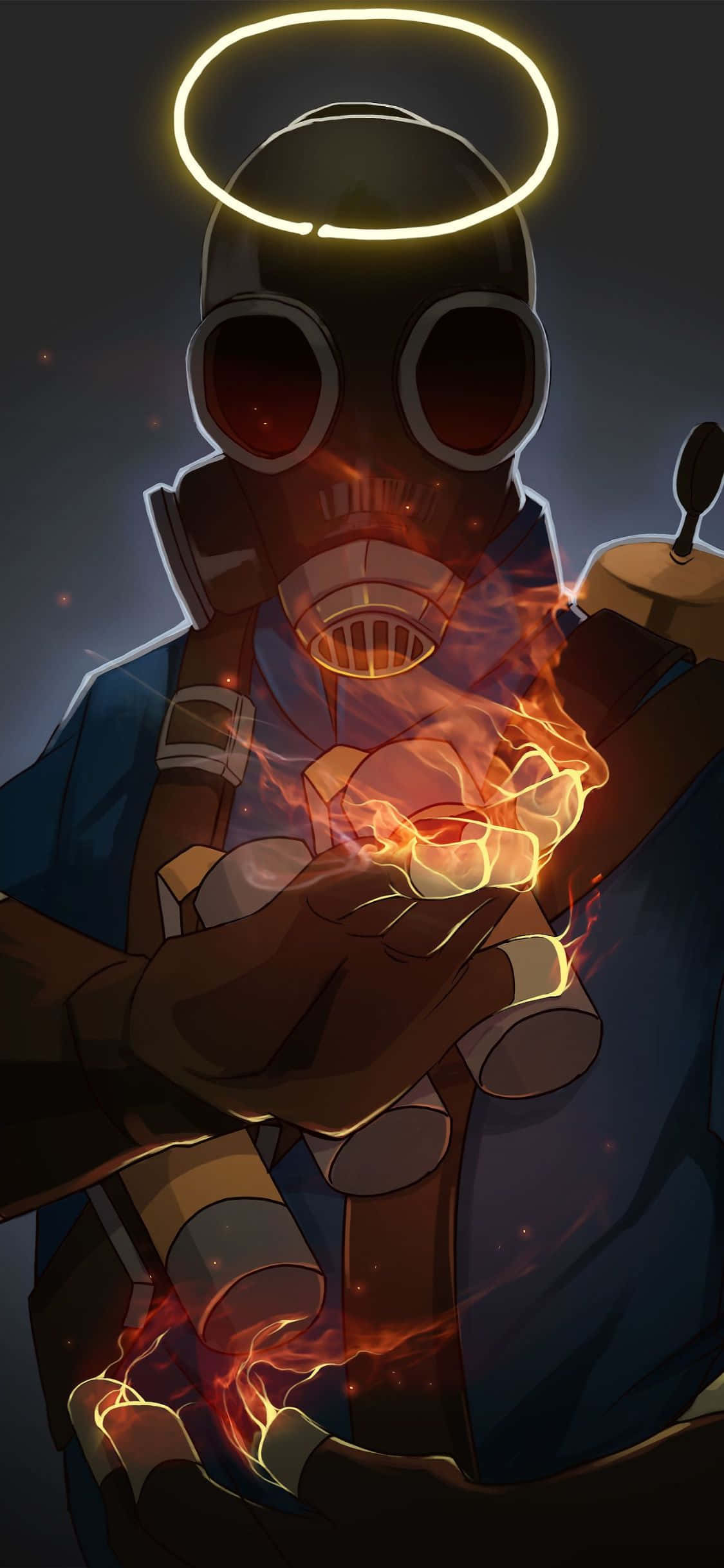 iPhone XS Team Fortress 2 Superb Pyro Background Fanart Wallpaper