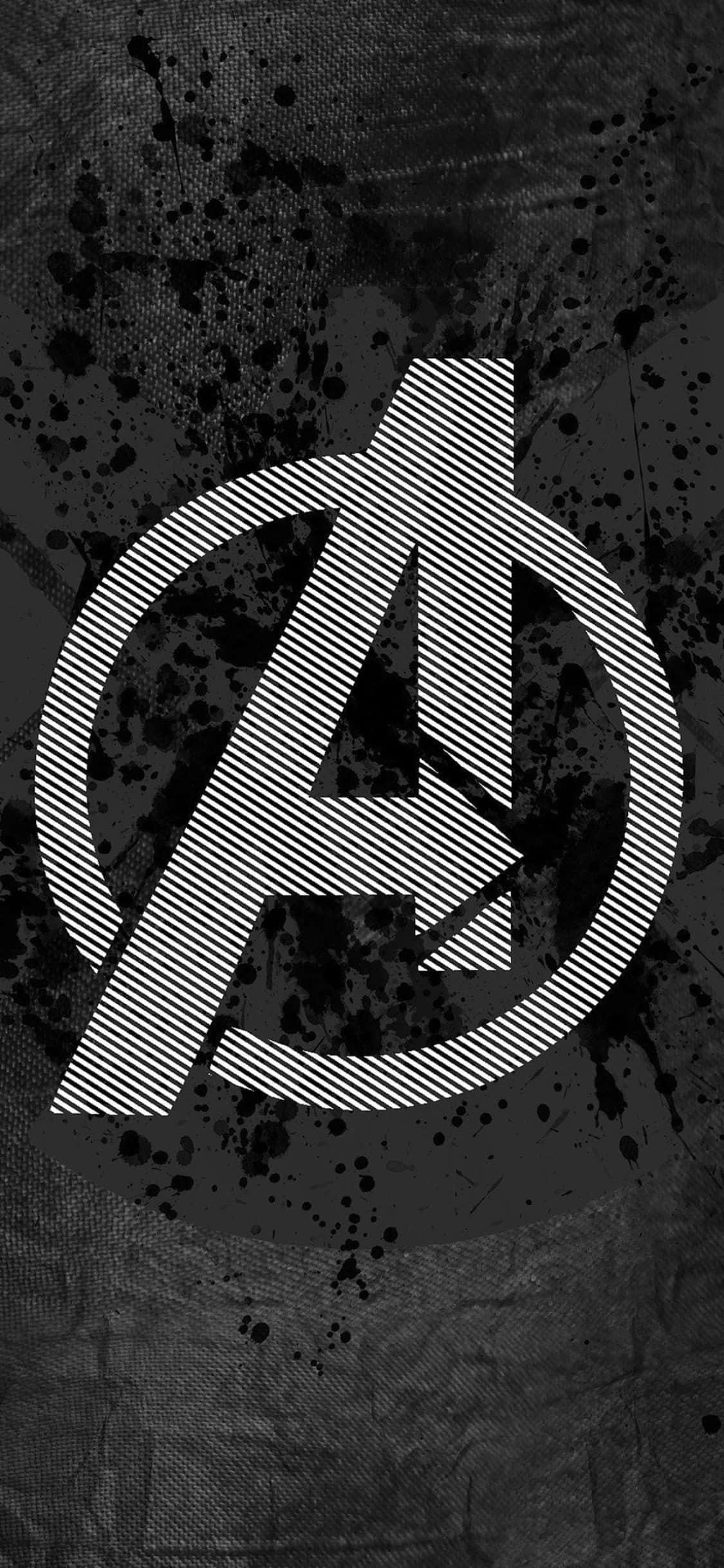 iPhone XS Textured Avengers Logo Background Wallpaper